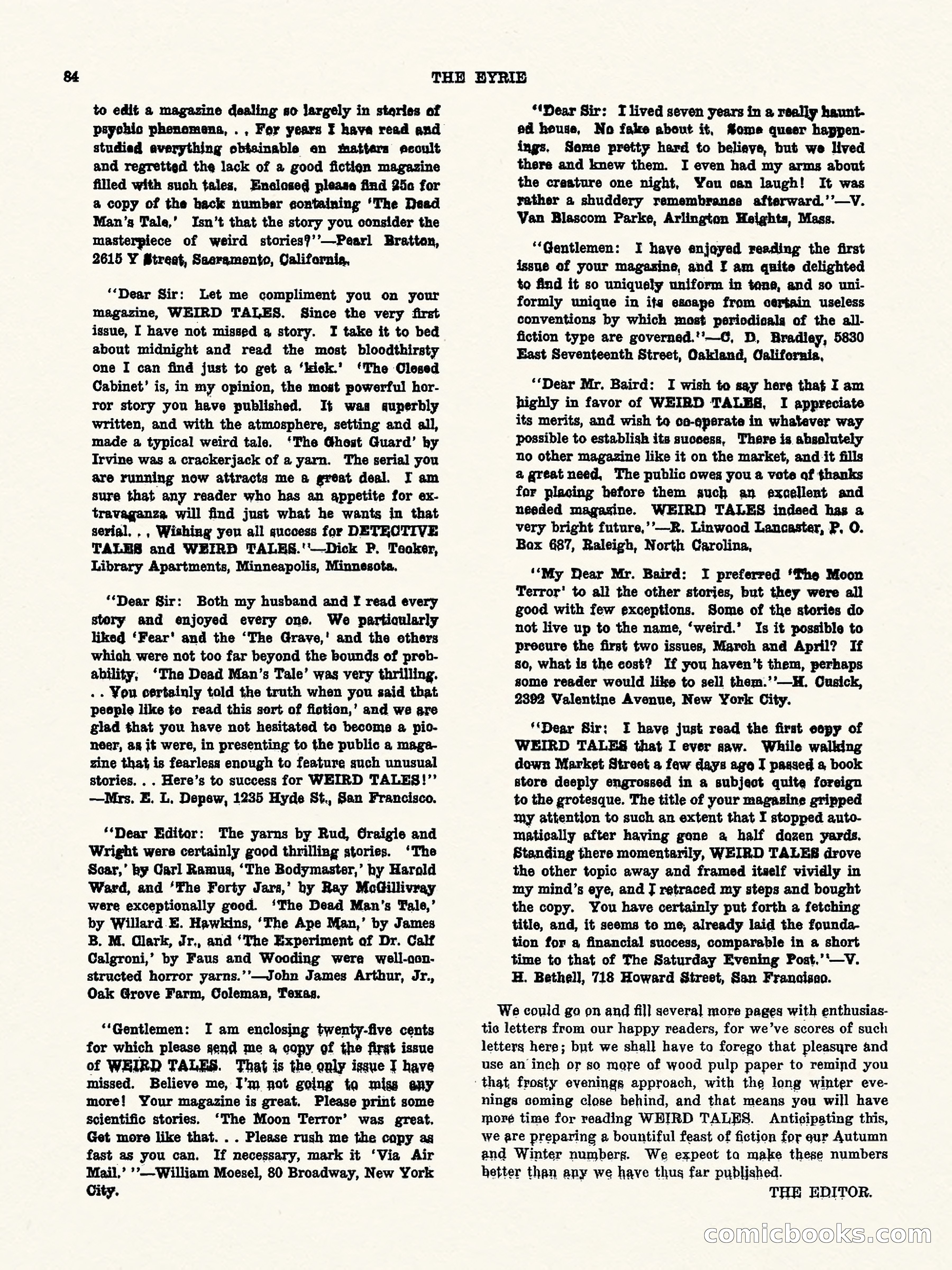 Weird Tales, Vol. II, No. 2 — page 85 of 98