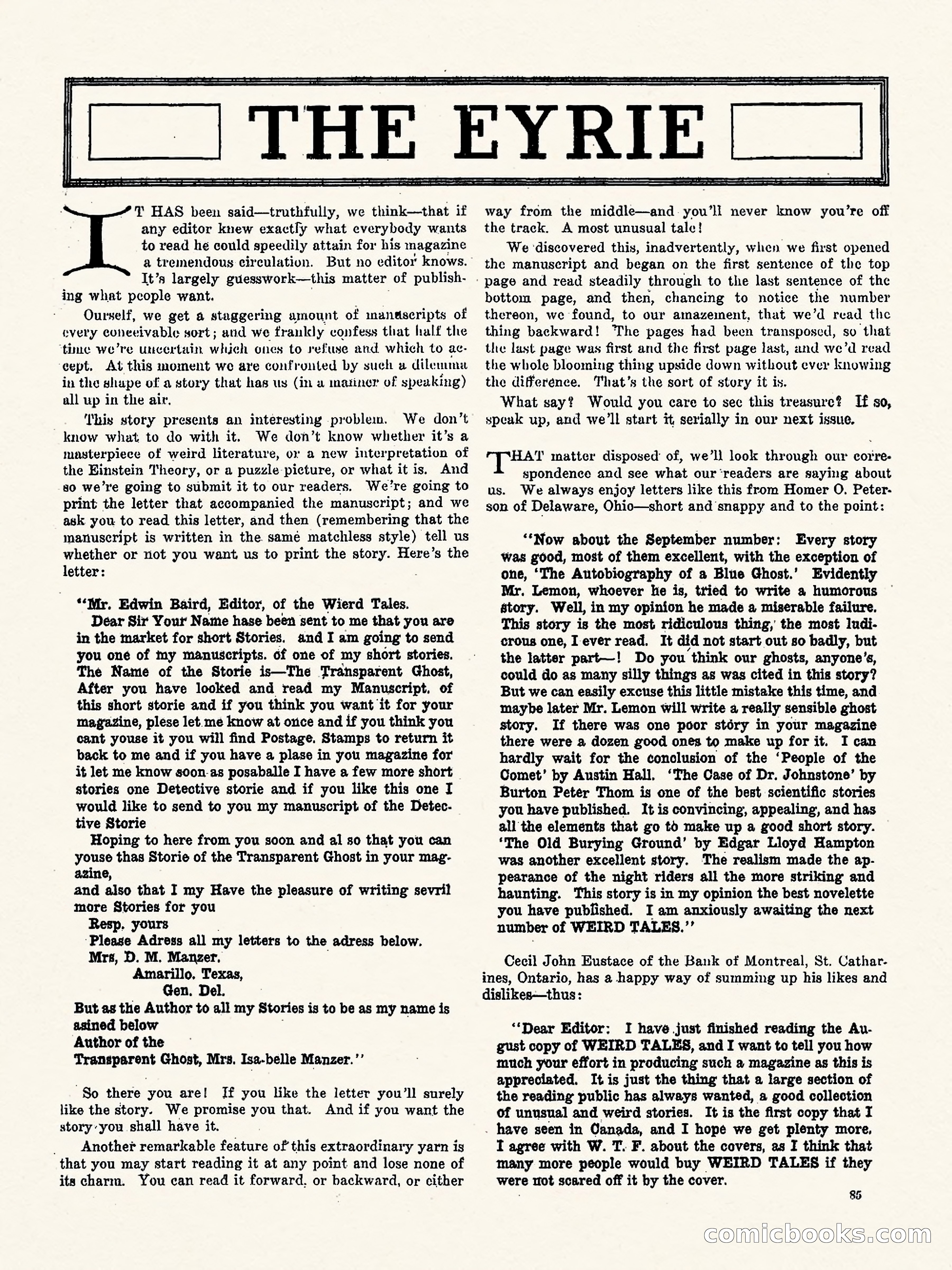 Weird Tales, Vol. 2 No. 4 — page 86 of 98
