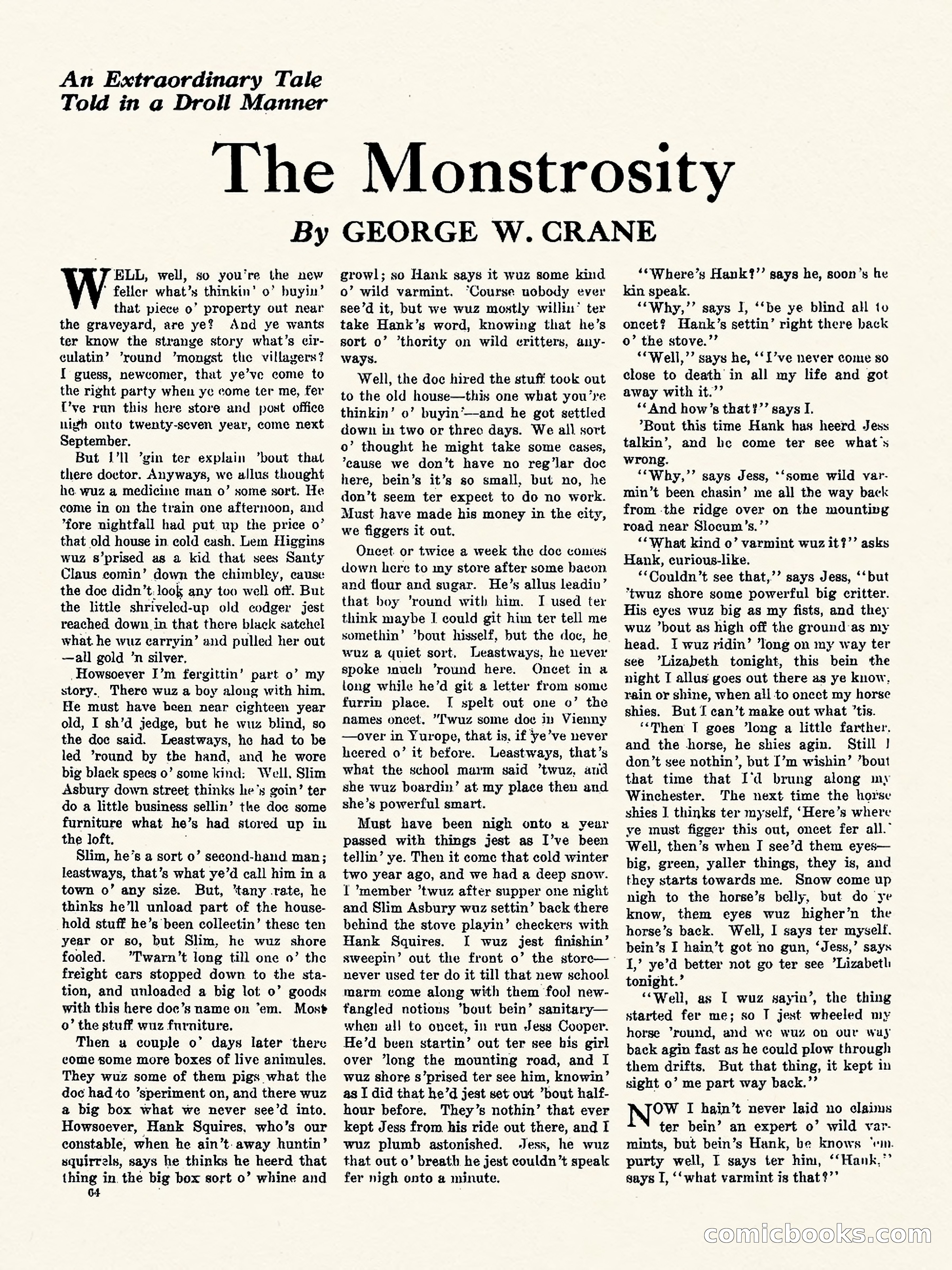 Weird Tales, Vol. 3, No. 1 — page 65 of 98
