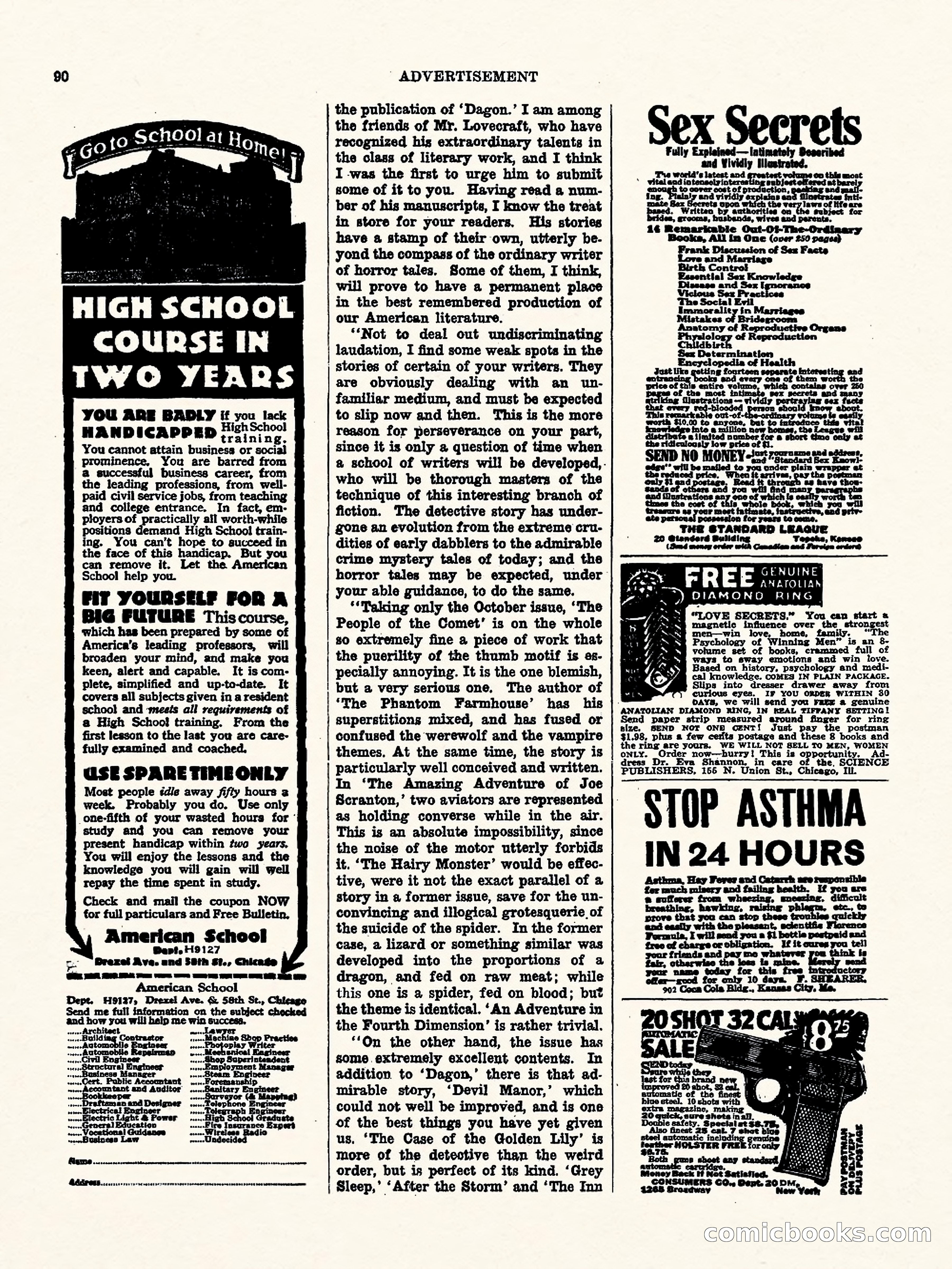 Weird Tales, Vol. 3, No. 1 — page 91 of 98