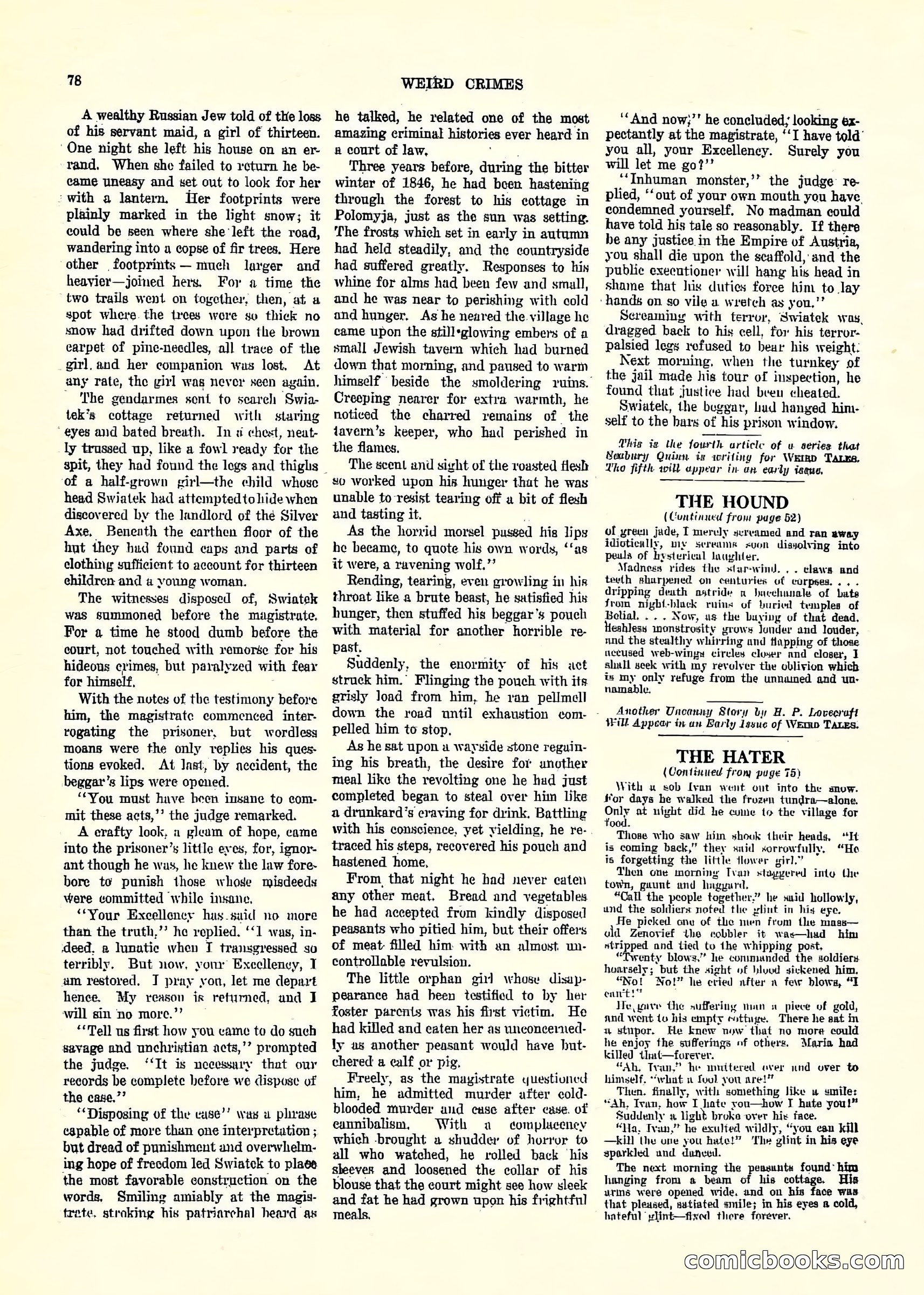 Weird Tales, Vol. 3, No. 2 — page 79 of 98