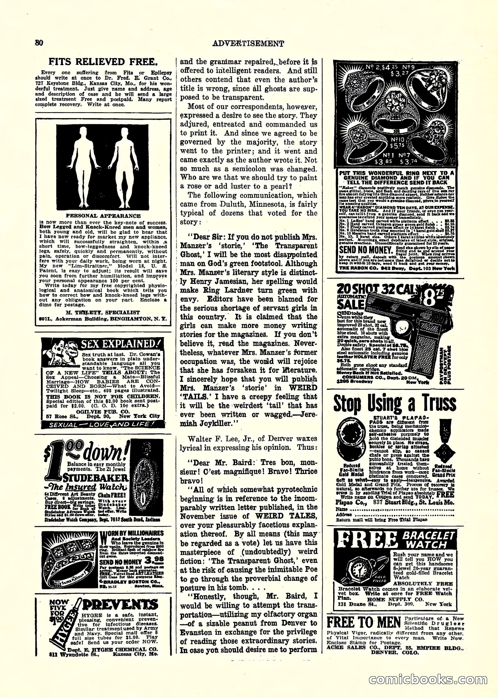 Weird Tales, Vol. 3, No. 2 — page 81 of 98