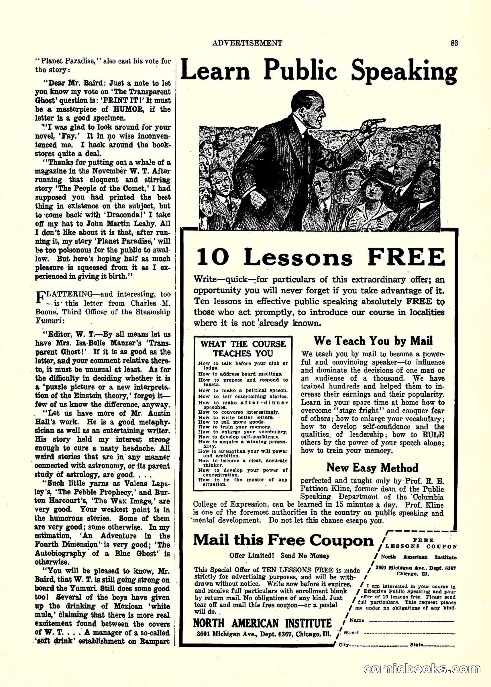 Weird Tales, Vol. 3, No. 2 — page 84 of 98