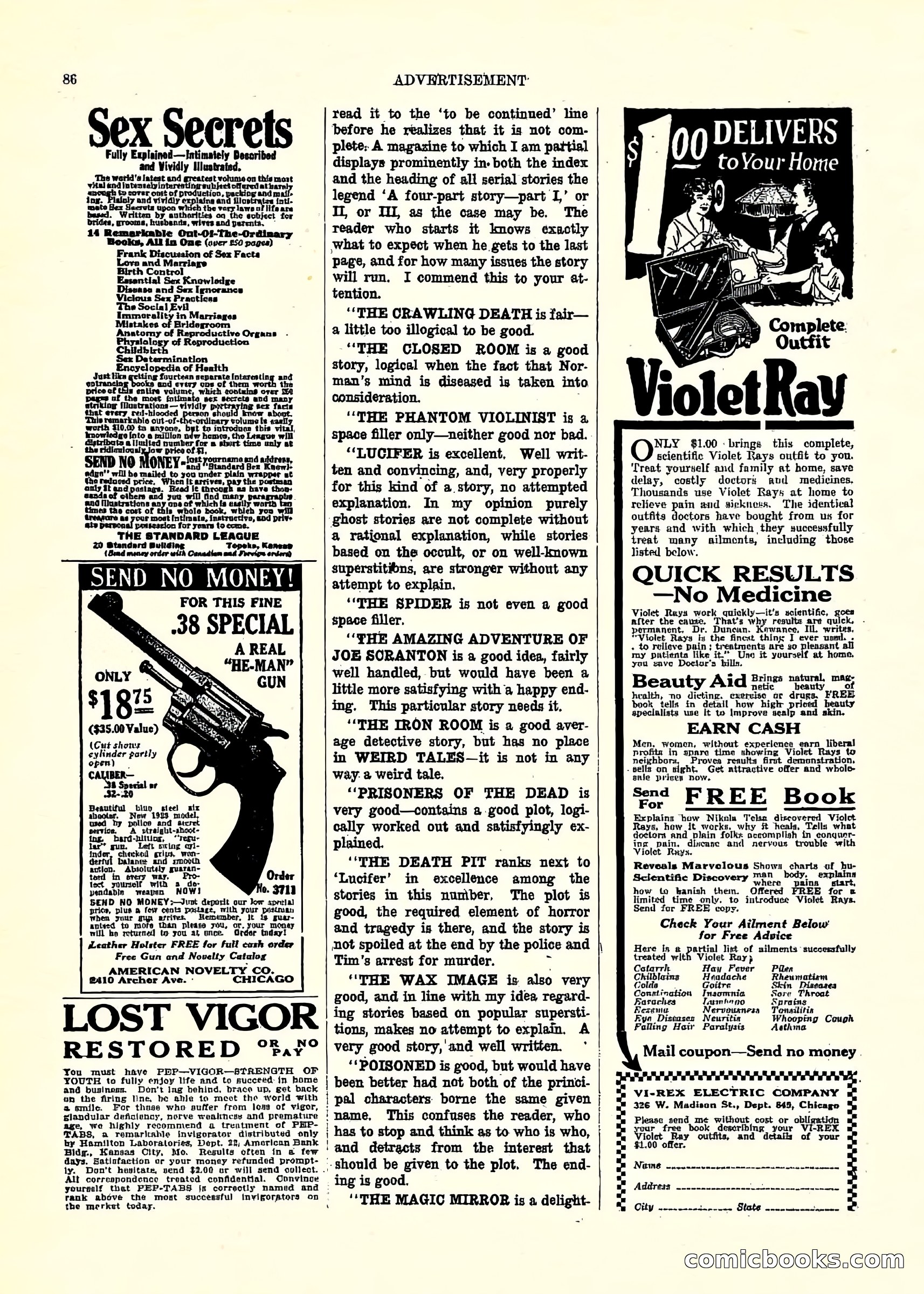 Weird Tales, Vol. 3, No. 2 — page 87 of 98
