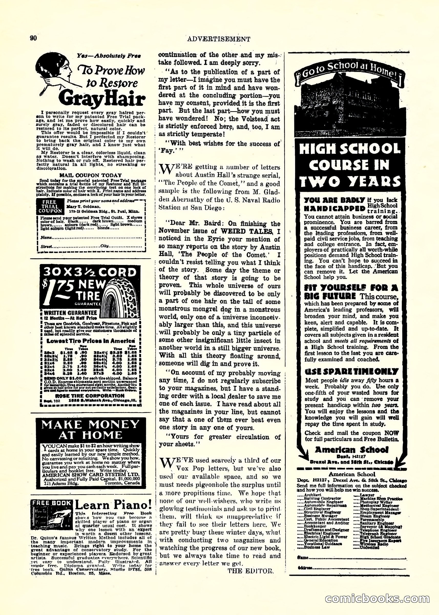 Weird Tales, Vol. 3, No. 2 — page 91 of 98