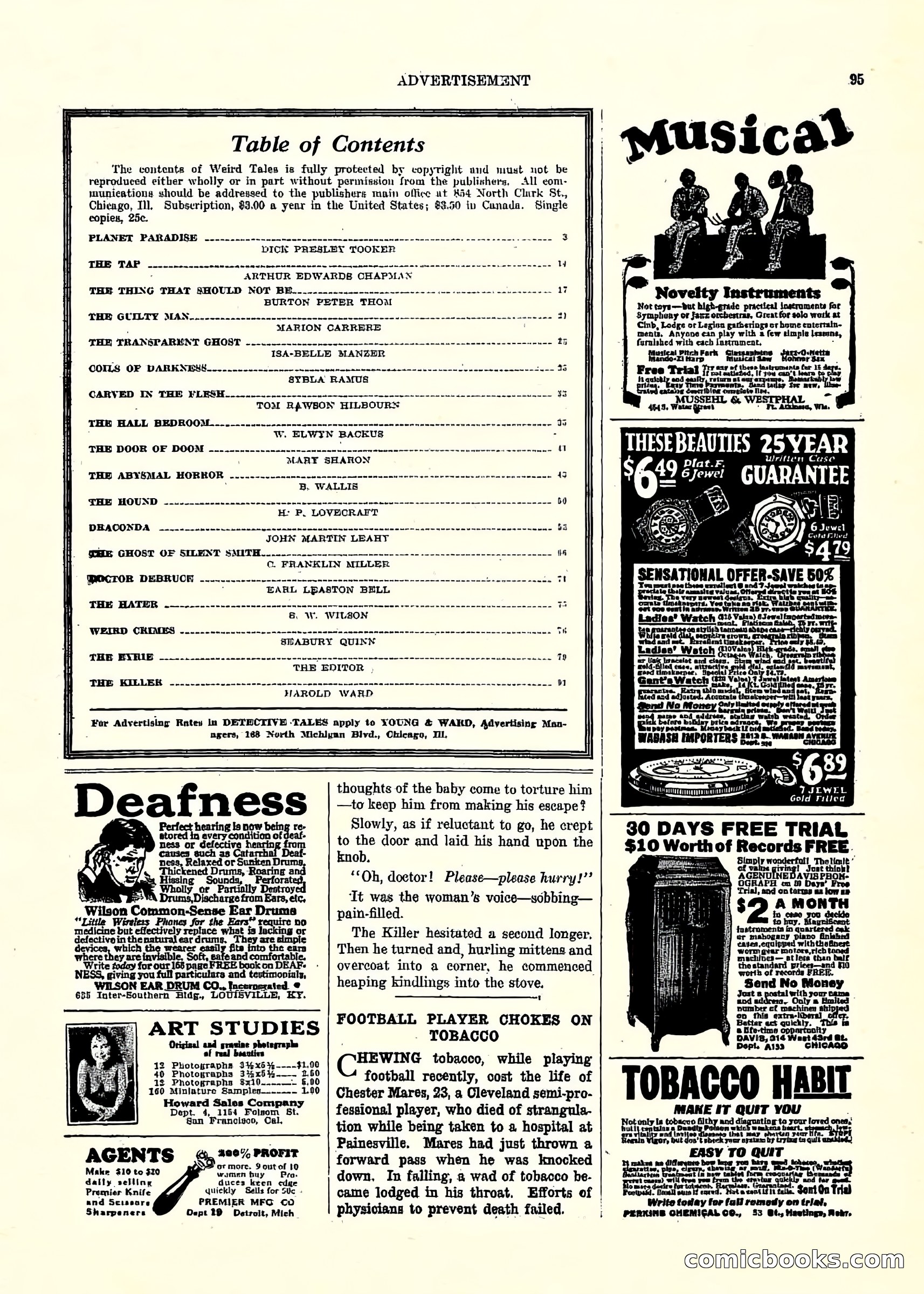 Weird Tales, Vol. 3, No. 2 — page 96 of 98