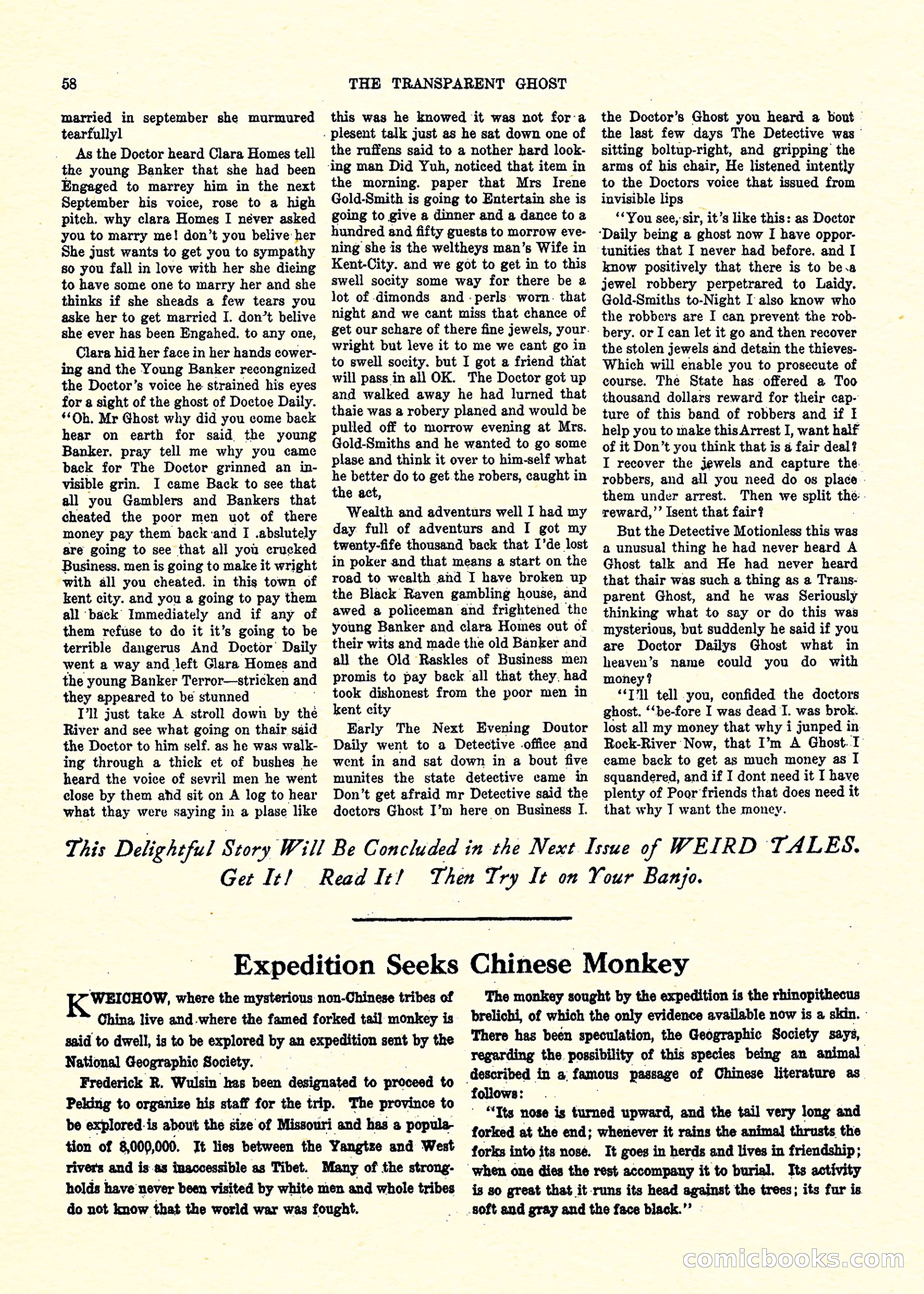 Weird Tales, Vol. 3, No. 3 — page 59 of 98