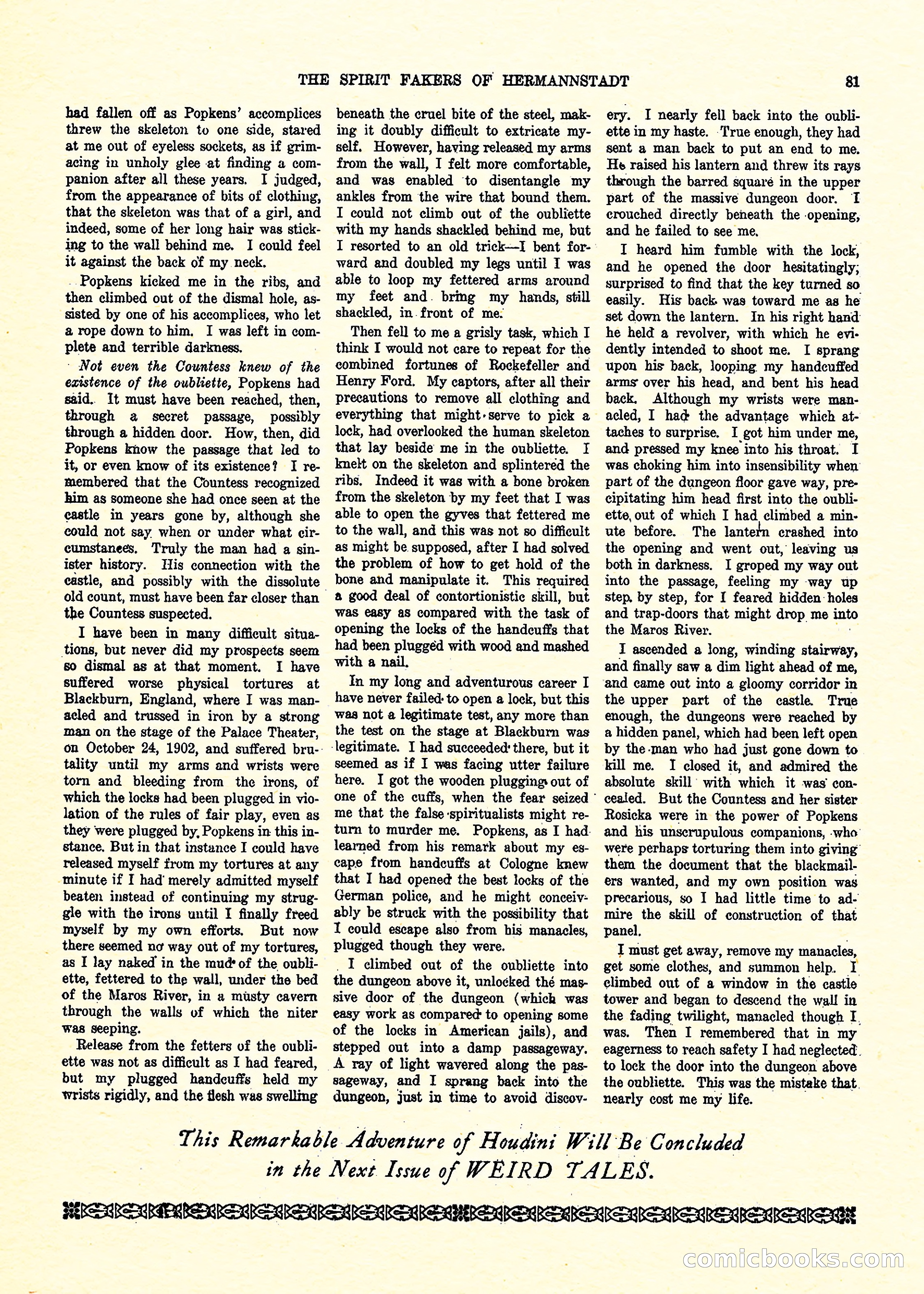 Weird Tales, Vol. 3, No. 3 — page 82 of 98