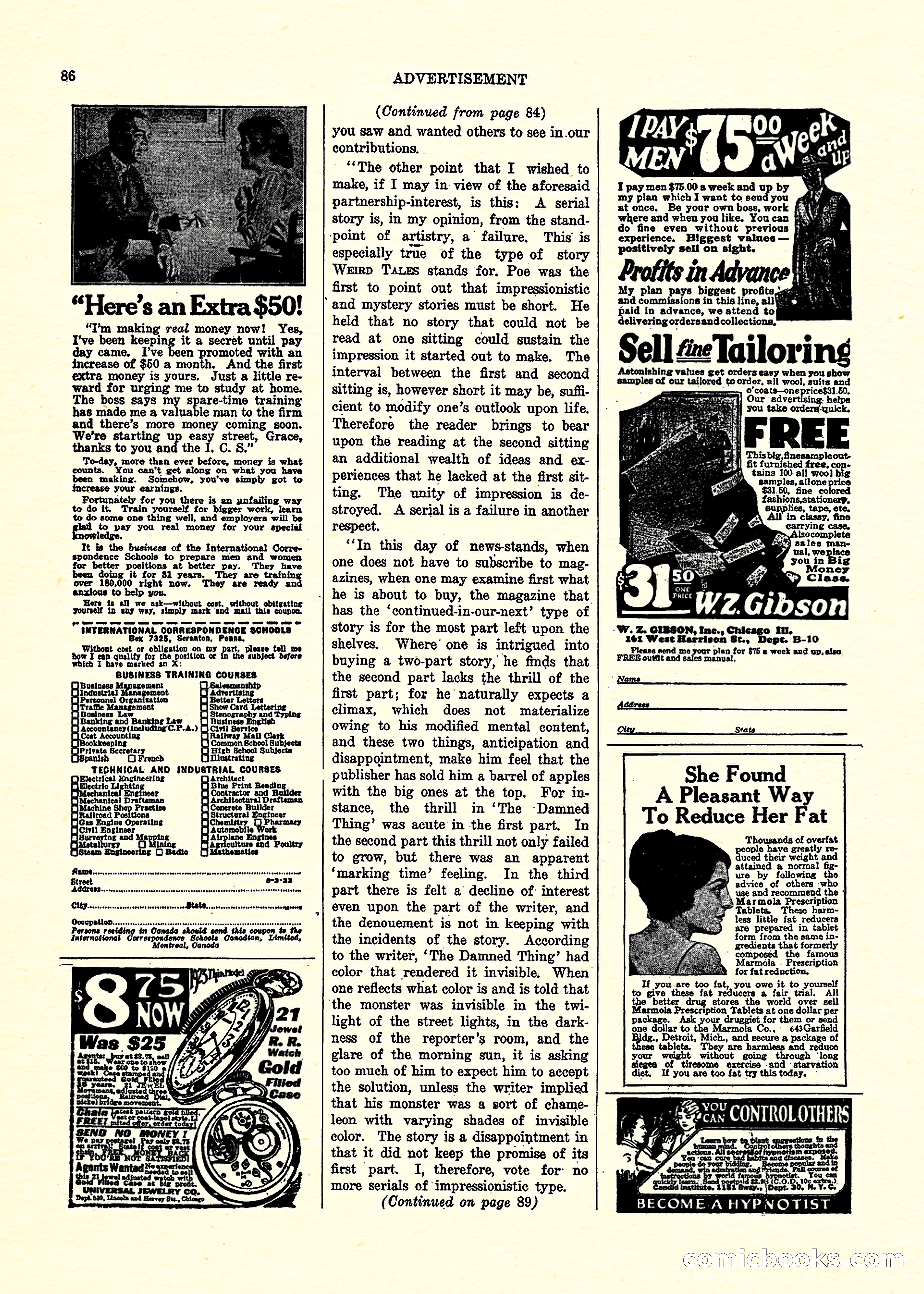 Weird Tales, Vol. 3, No. 3 — page 87 of 98