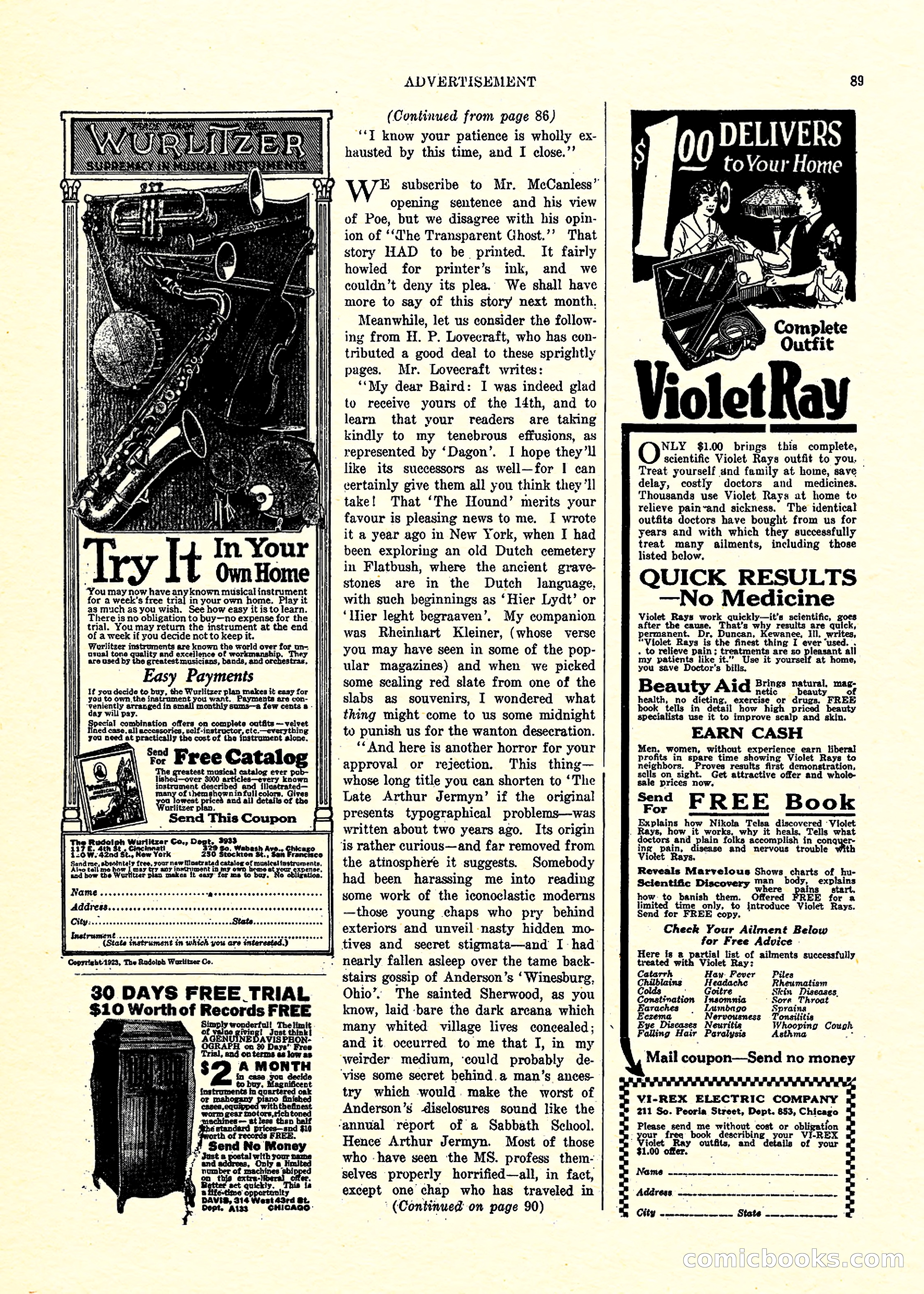 Weird Tales, Vol. 3, No. 3 — page 90 of 98