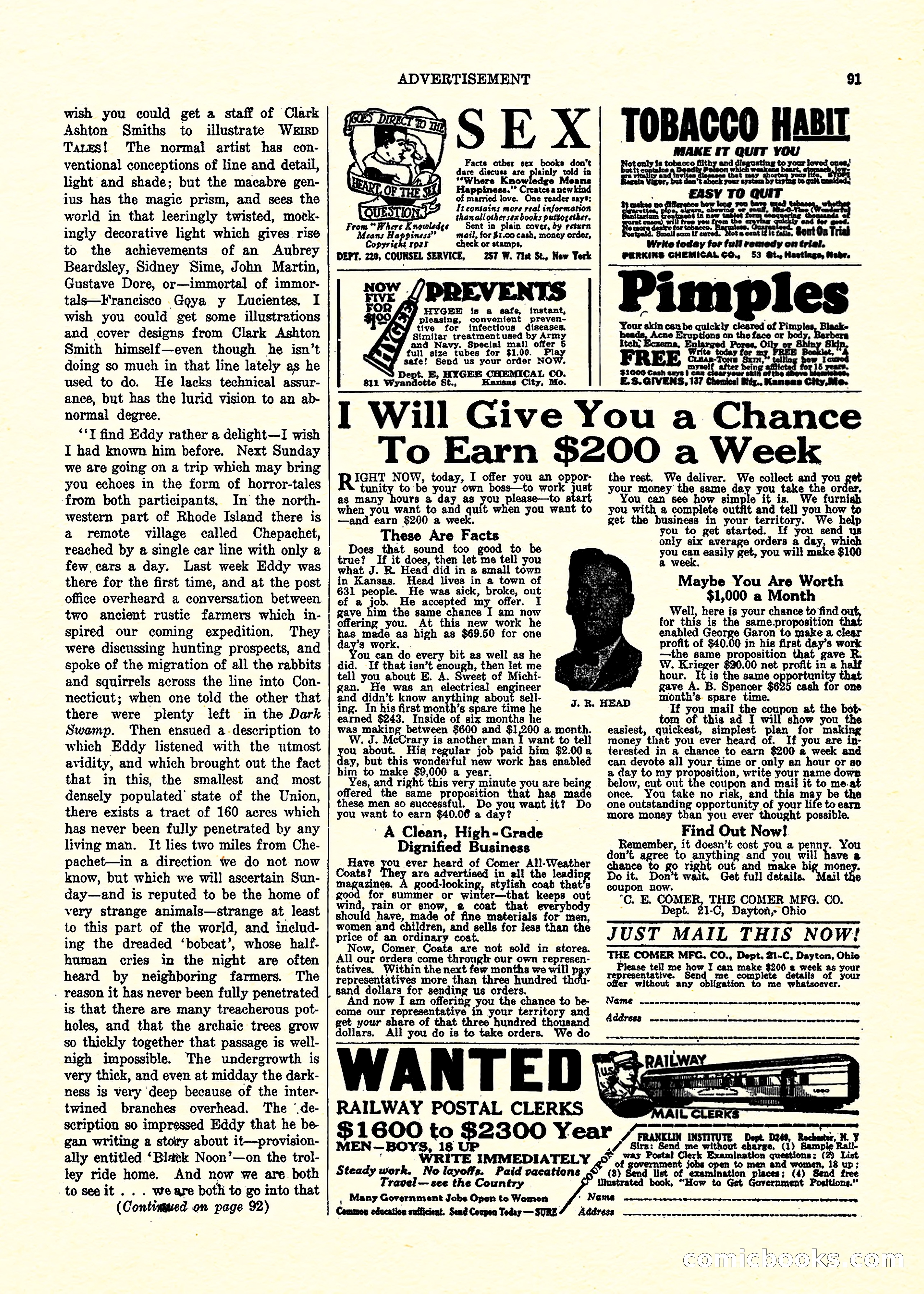 Weird Tales, Vol. 3, No. 3 — page 92 of 98