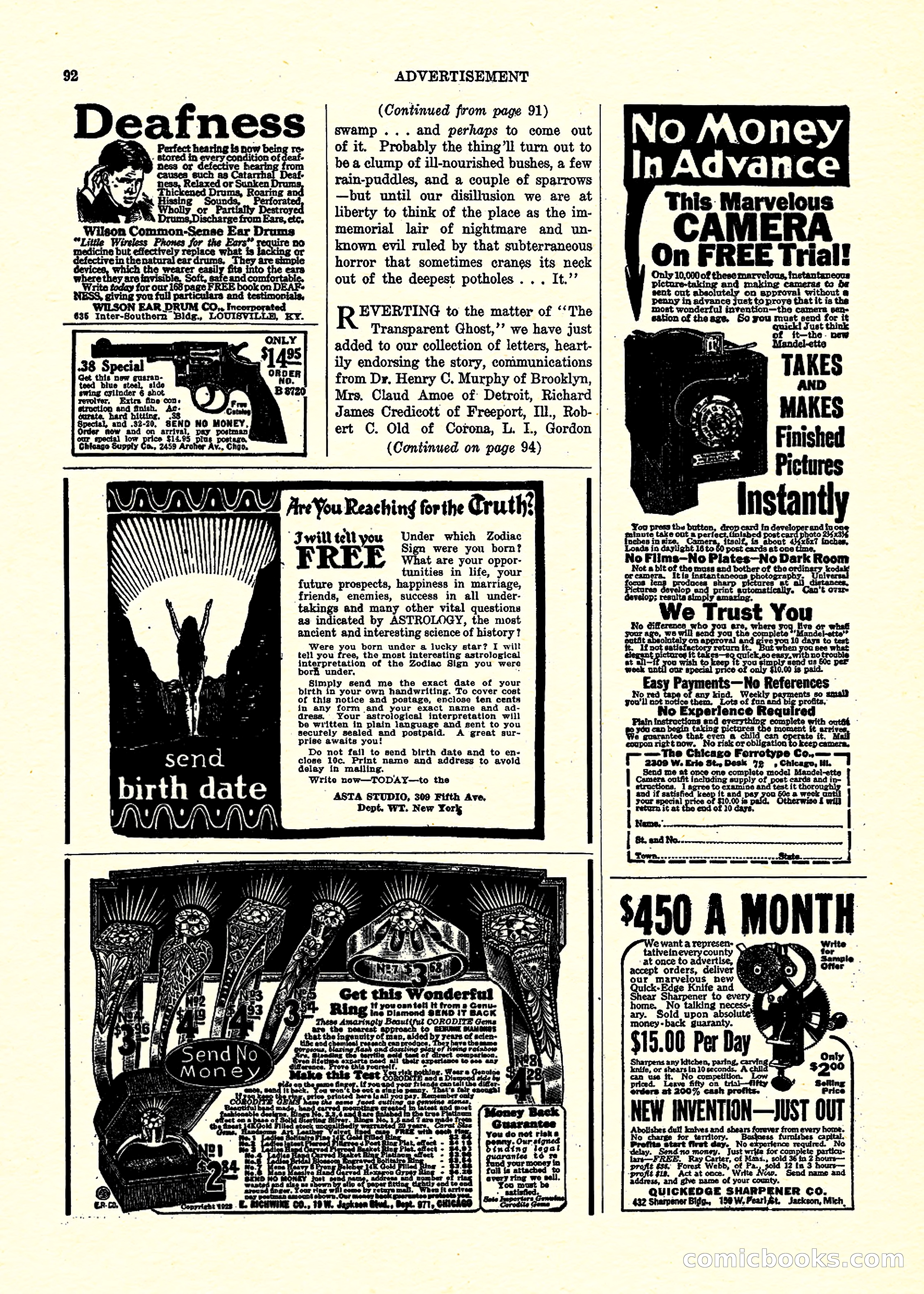 Weird Tales, Vol. 3, No. 3 — page 93 of 98
