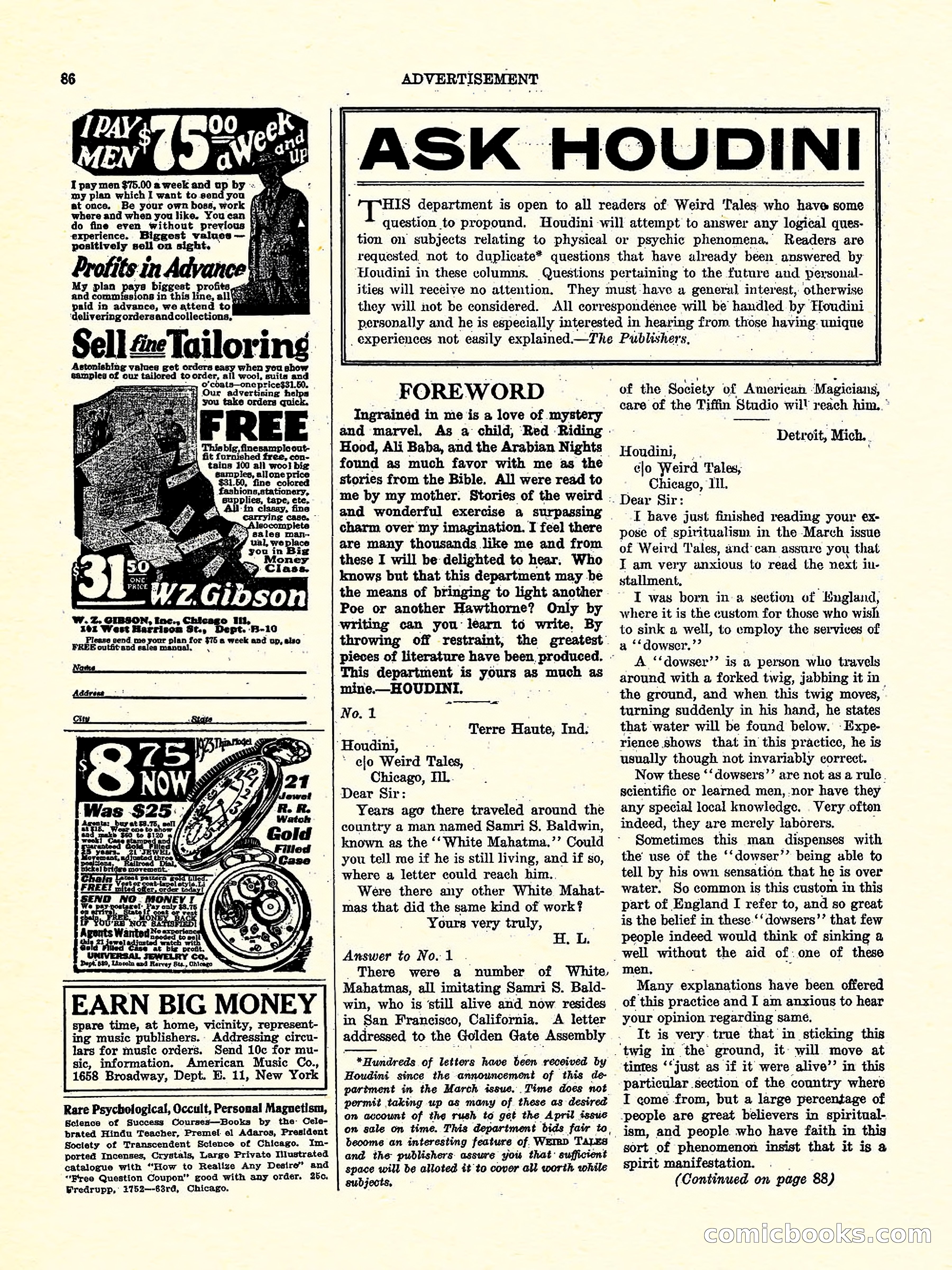 Weird Tales, Vol. 3, No. 4 — page 87 of 98