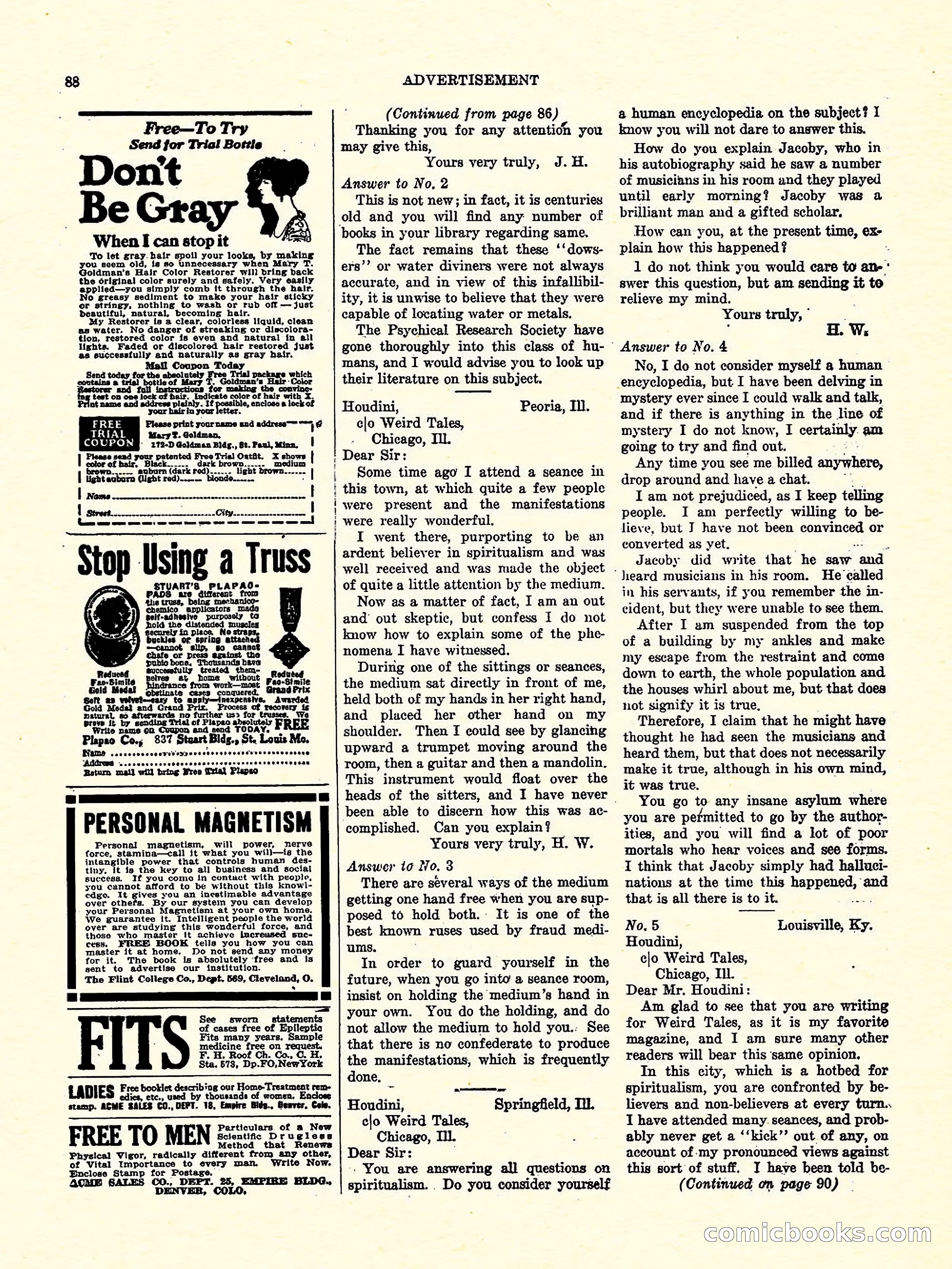 Weird Tales, Vol. 3, No. 4 — page 89 of 98