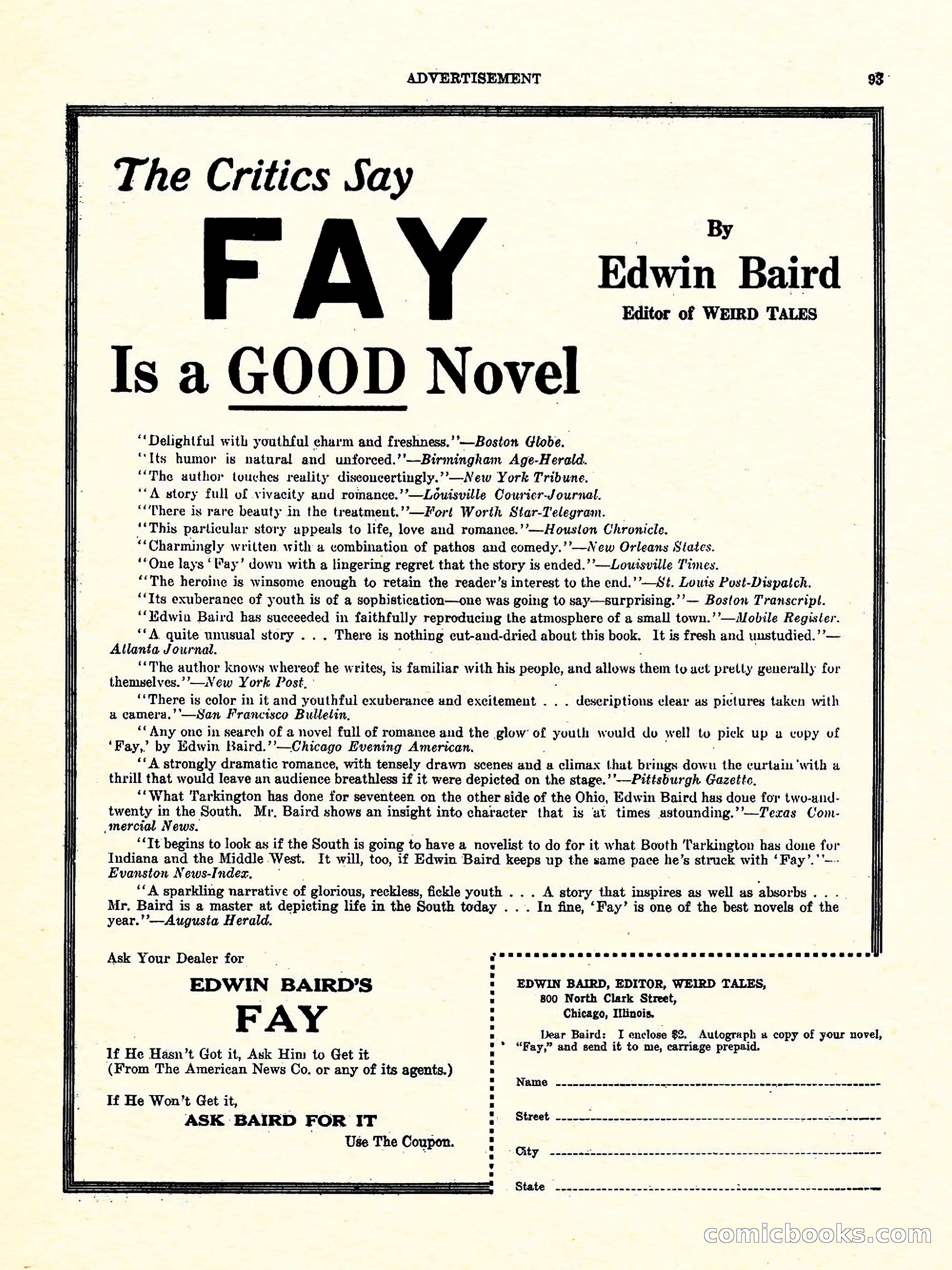 Weird Tales, Vol. 3, No. 4 — page 94 of 98