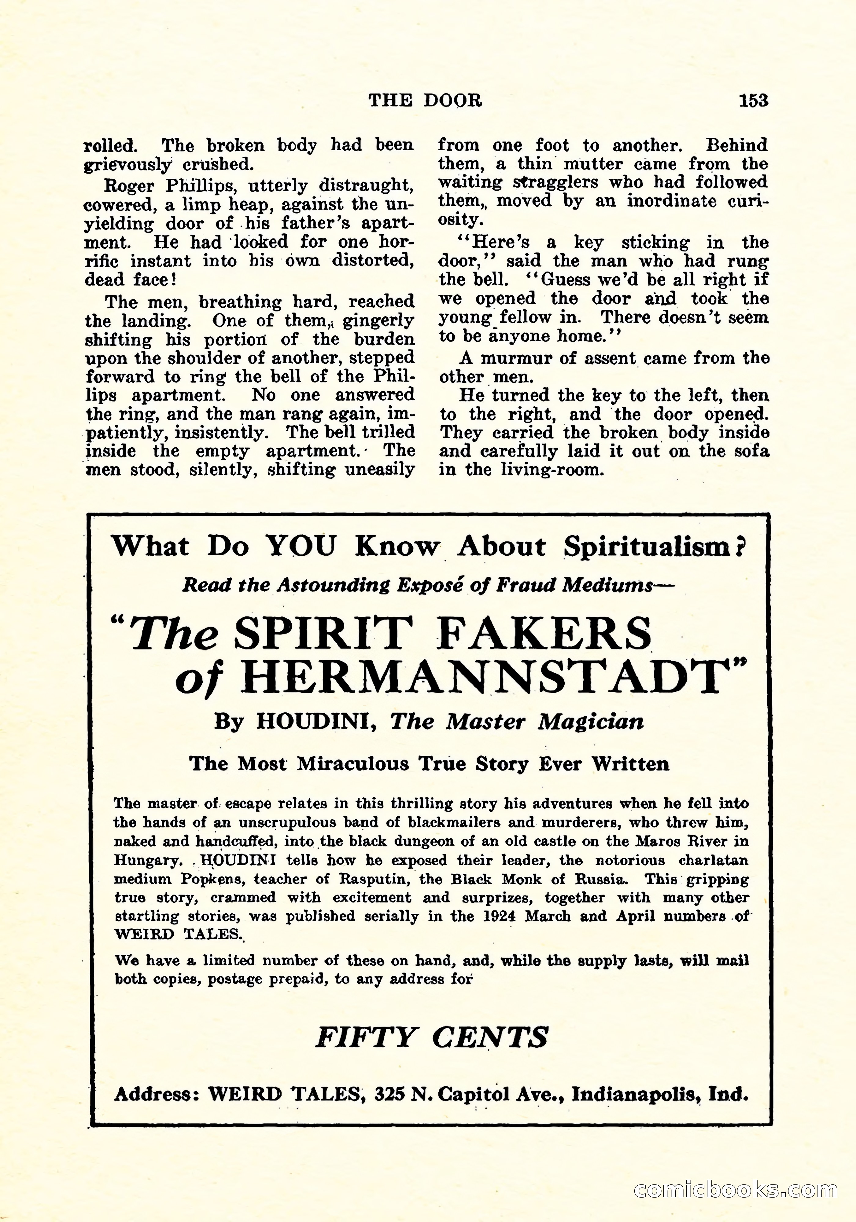 Weird Tales, Vol. 4, No. 3 — page 154 of 194