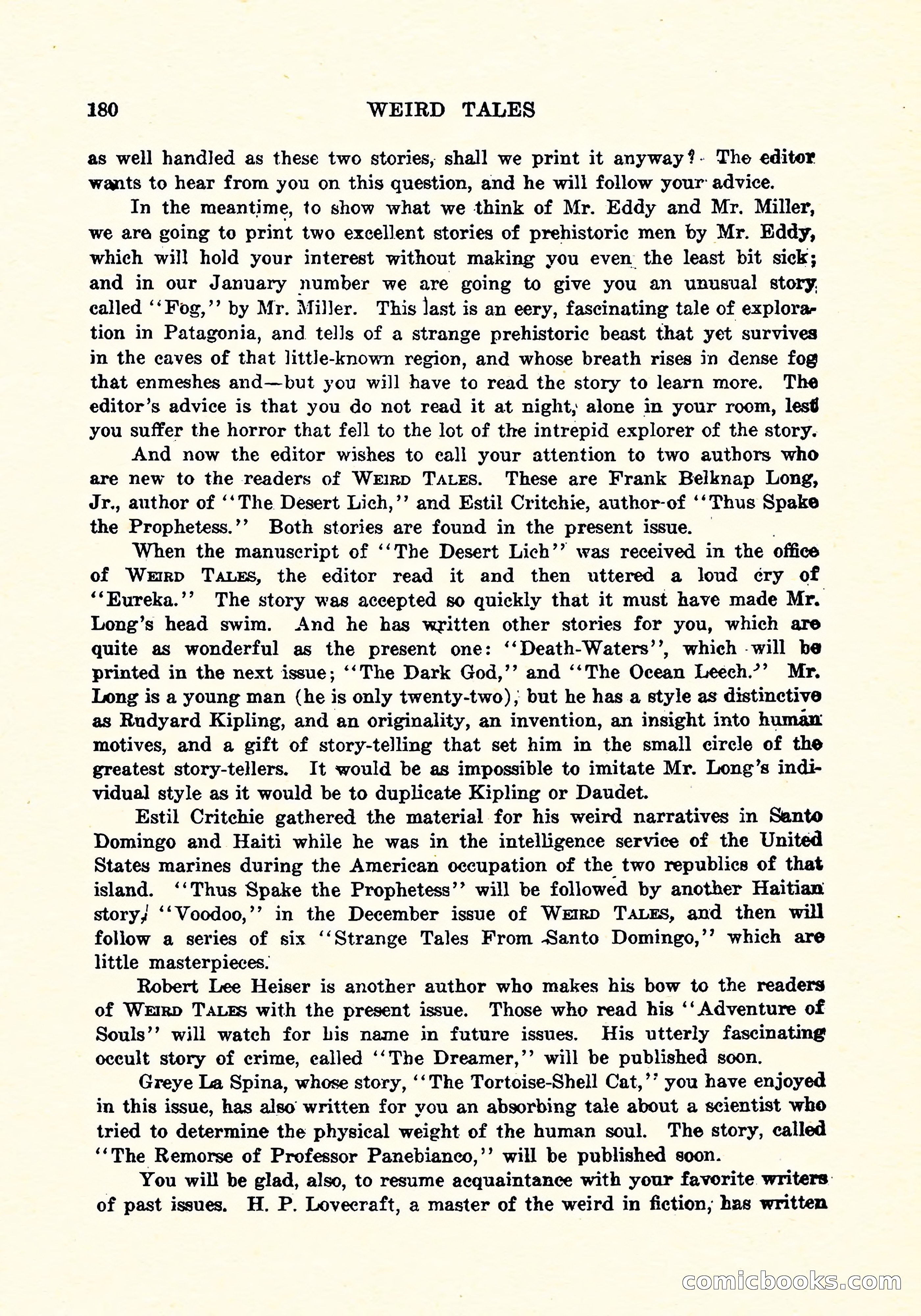 Weird Tales, Vol. 4, No. 3 — page 181 of 194