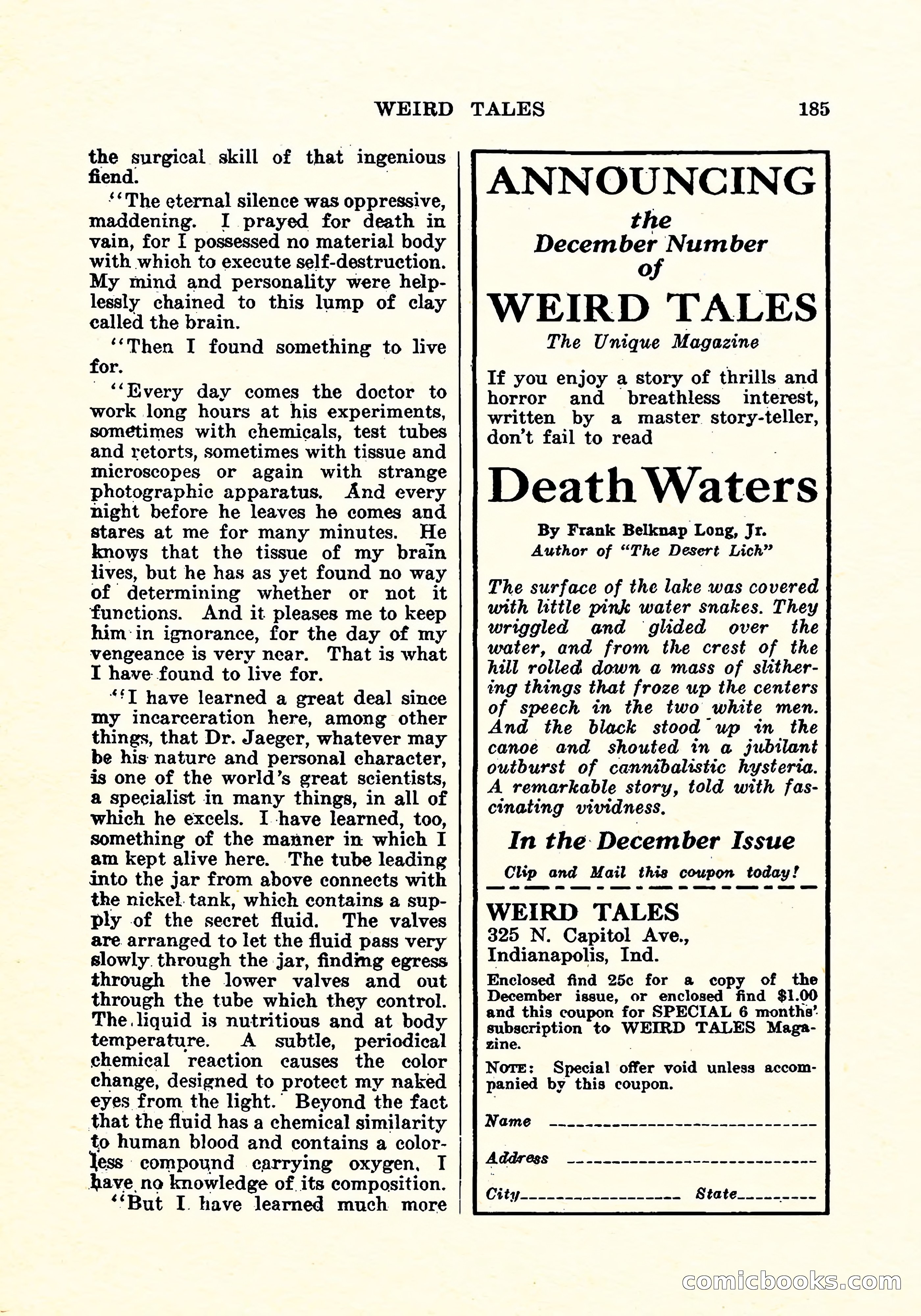 Weird Tales, Vol. 4, No. 3 — page 186 of 194