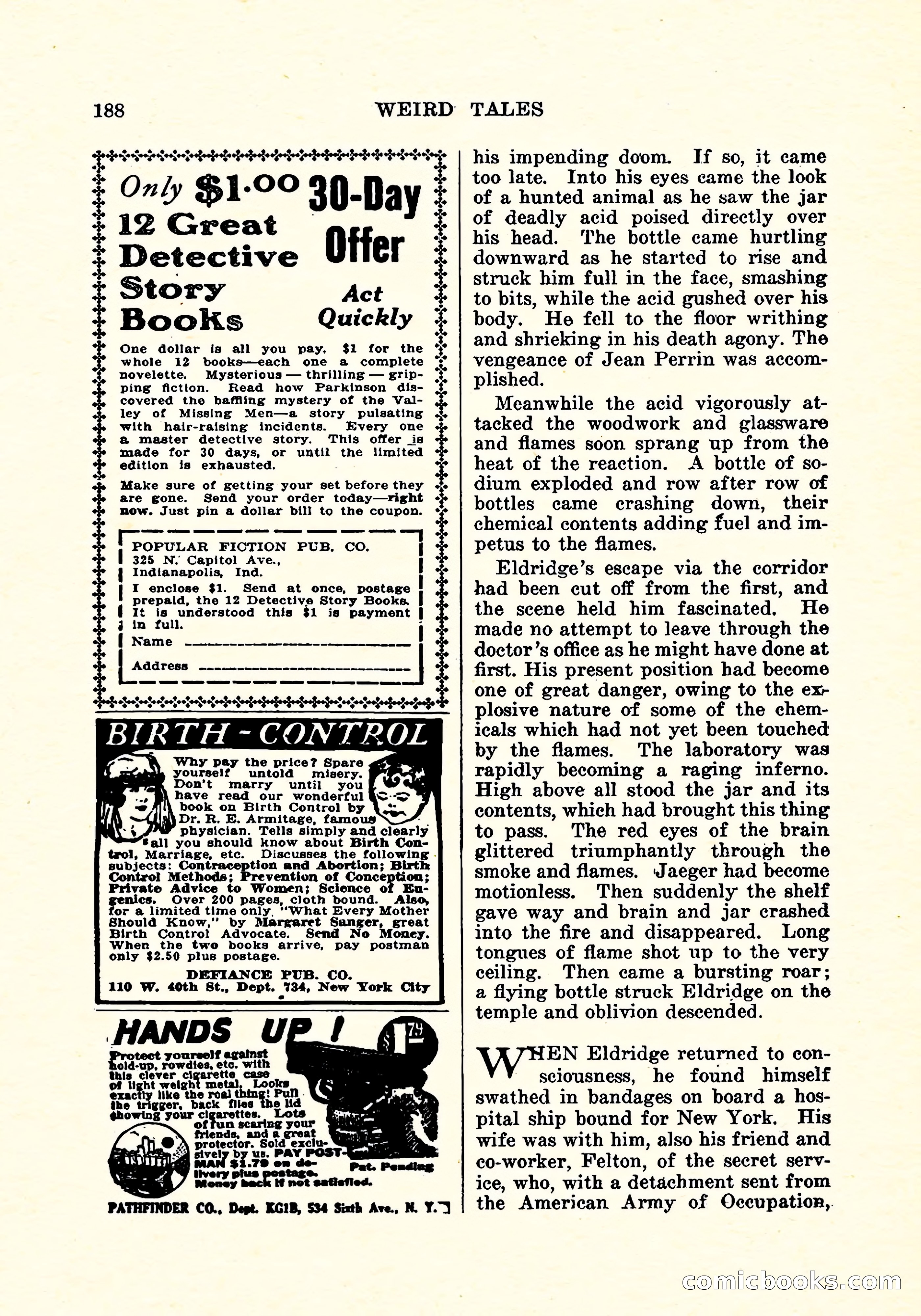 Weird Tales, Vol. 4, No. 3 — page 189 of 194