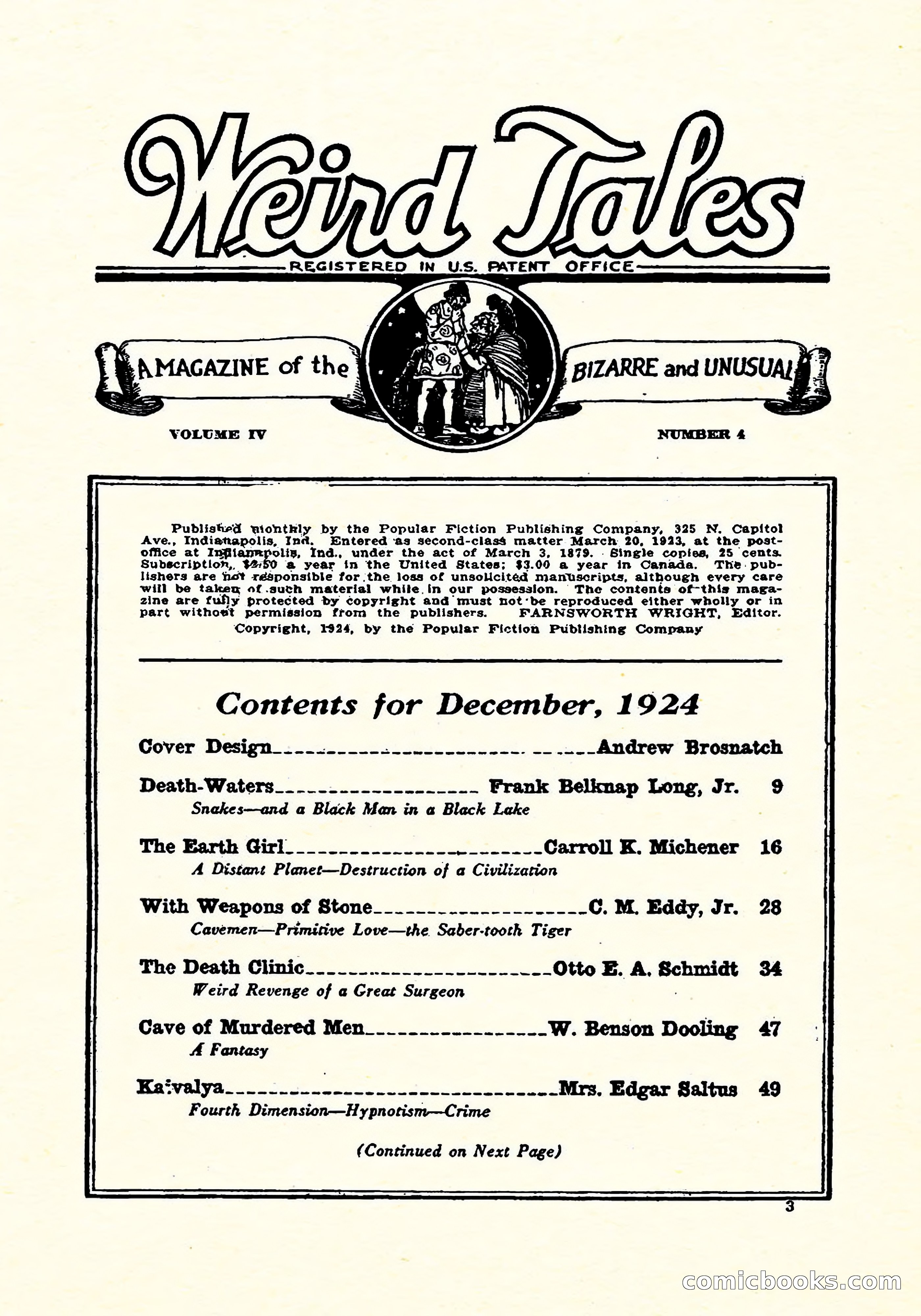 Weird Tales, Vol. 4, No. 4 — page 4 of 194
