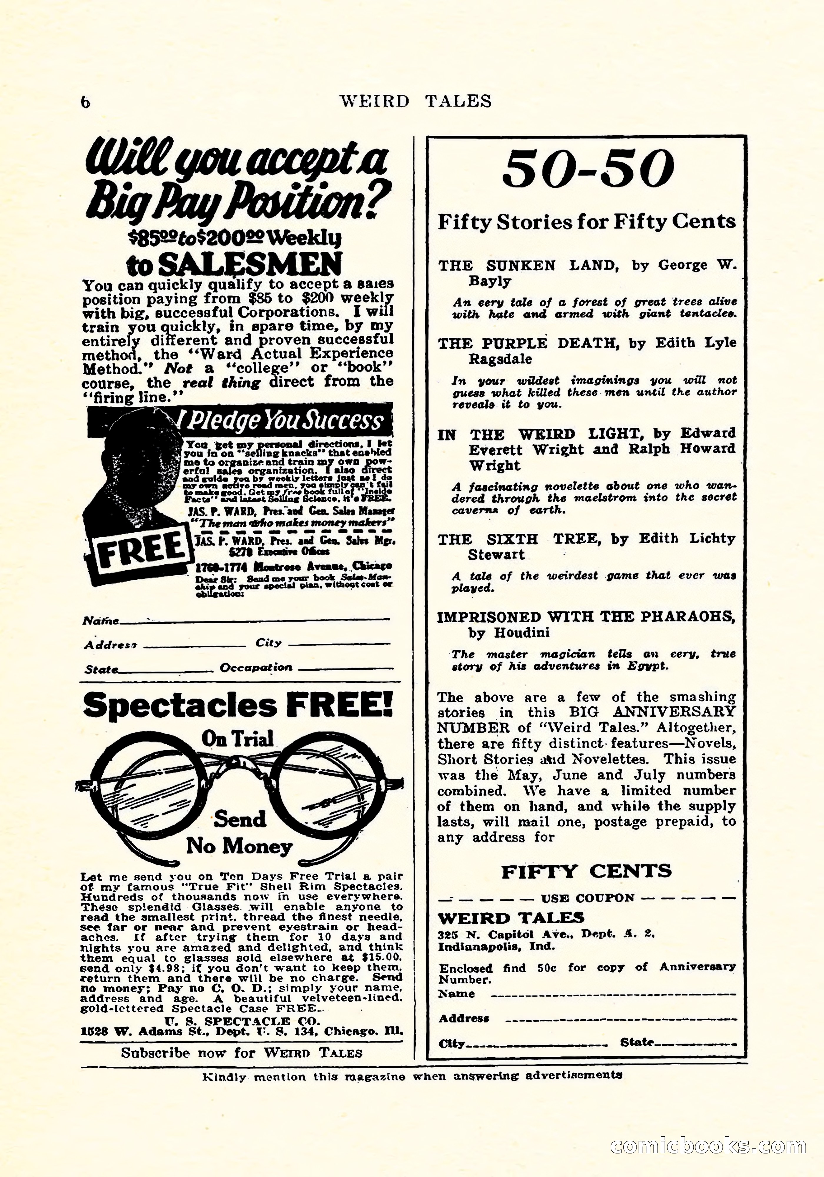Weird Tales, Vol. 4, No. 4 — page 7 of 194