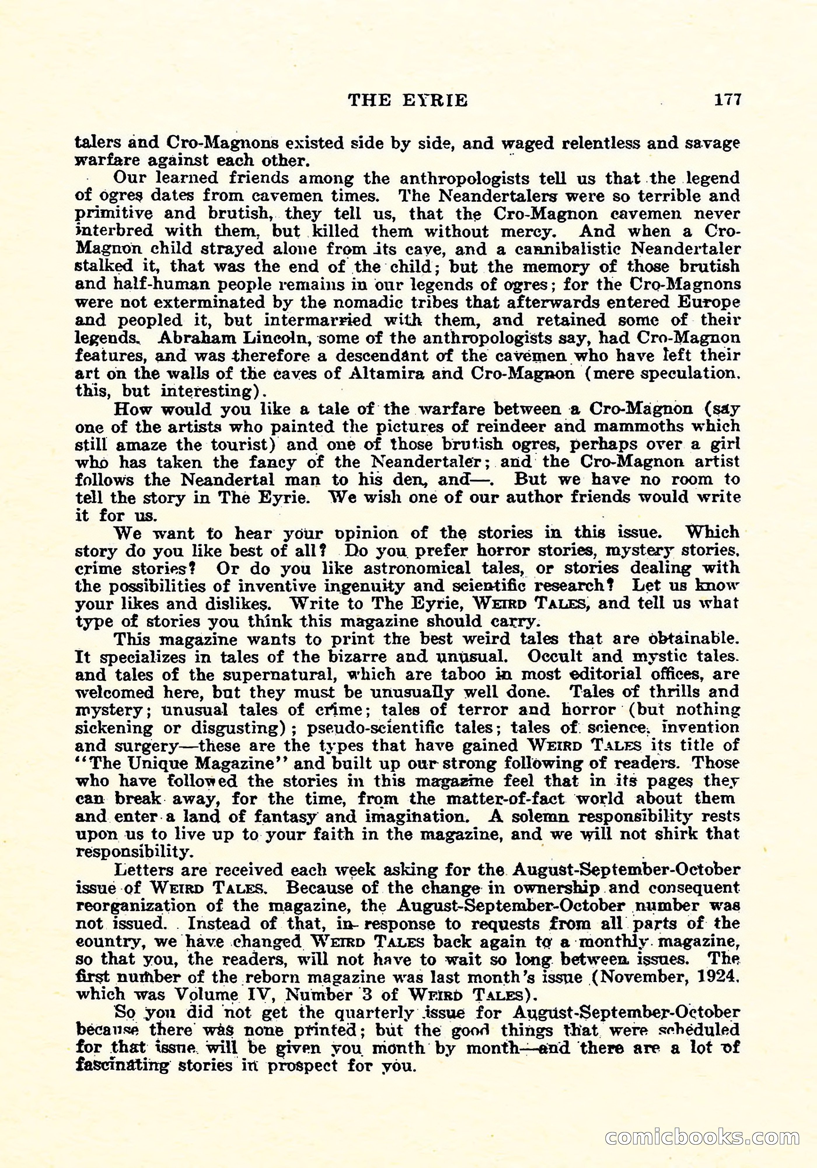 Weird Tales, Vol. 4, No. 4 — page 178 of 194