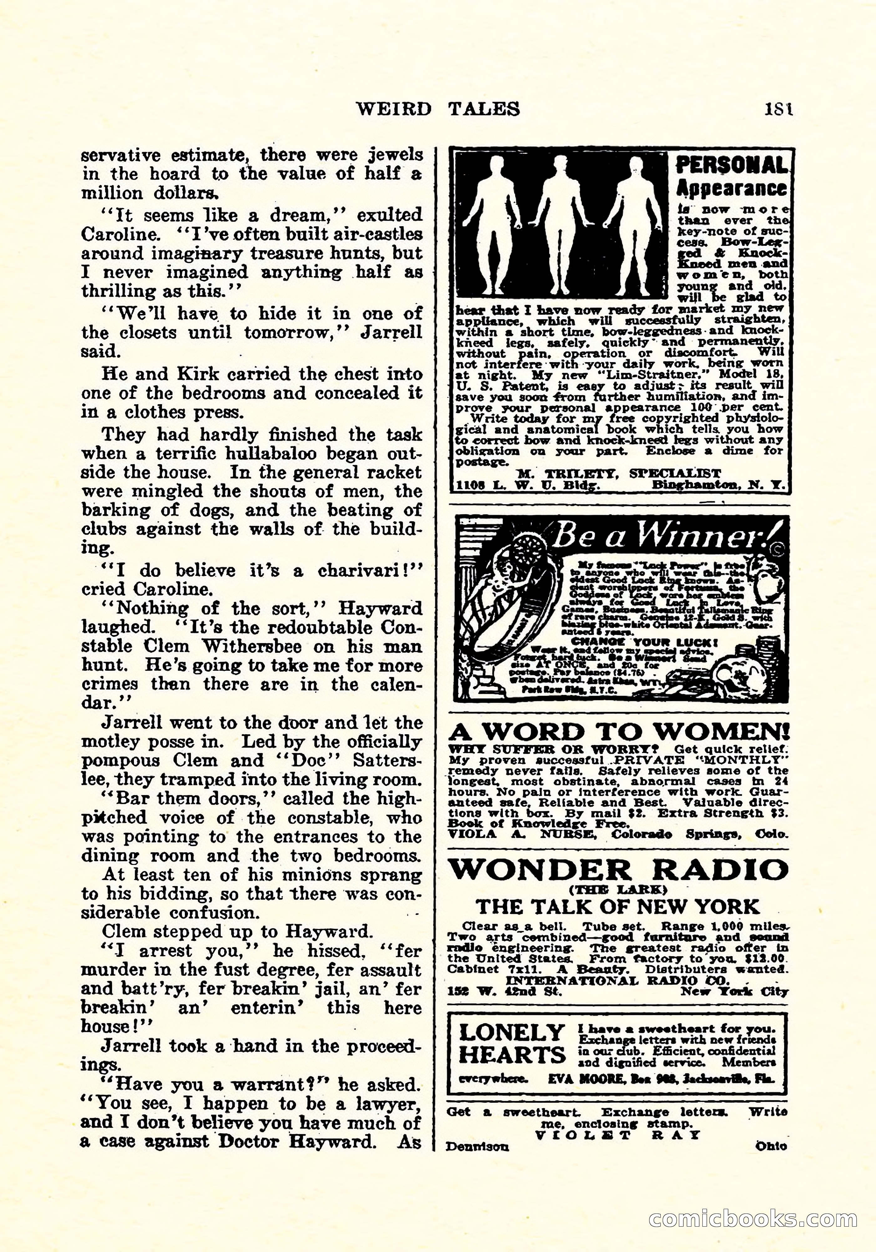 Weird Tales, Vol. 4, No. 4 — page 182 of 194