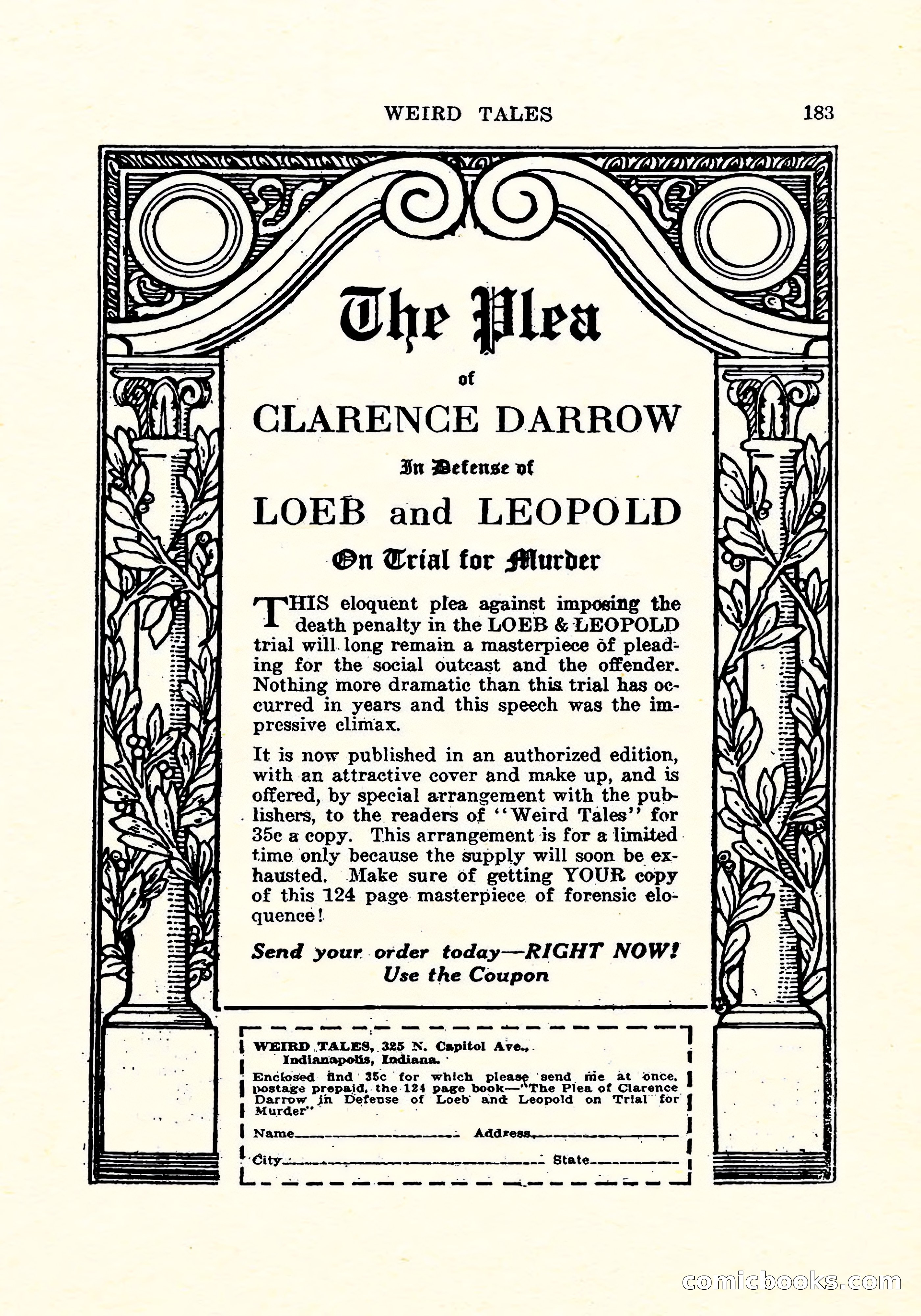Weird Tales, Vol. 4, No. 4 — page 184 of 194