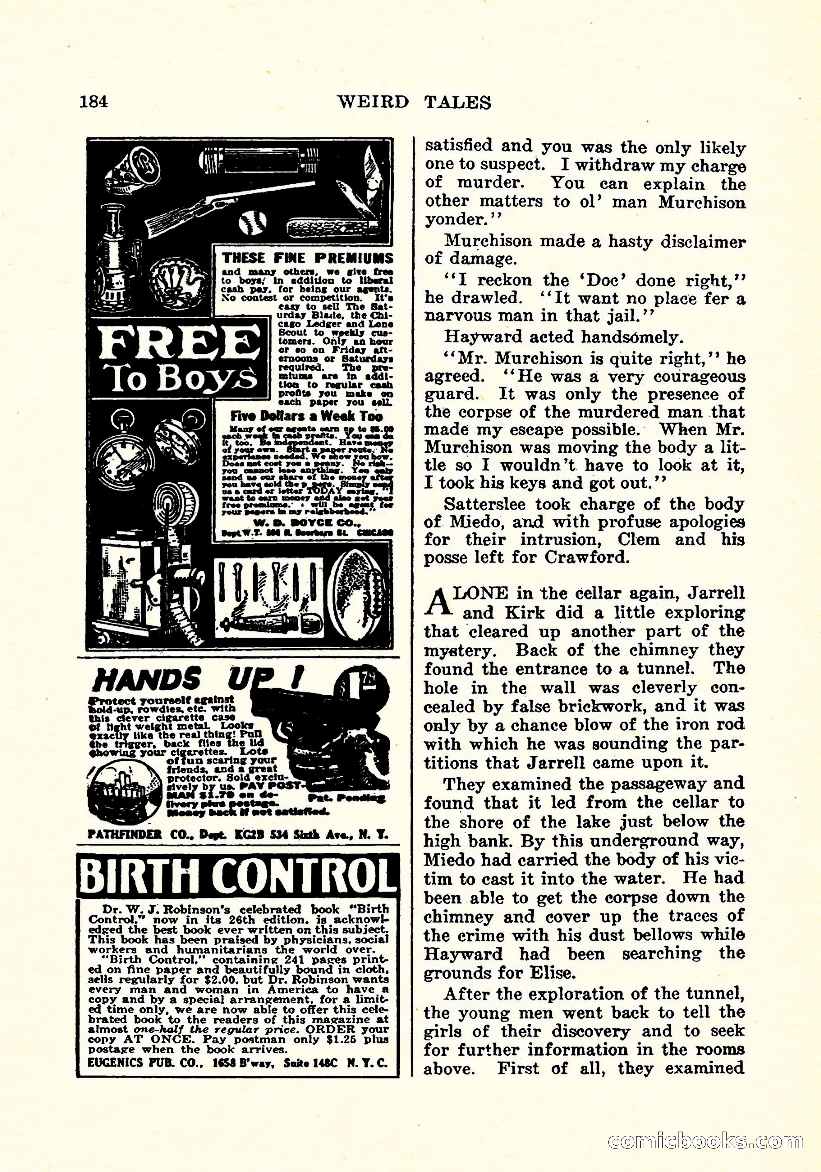 Weird Tales, Vol. 4, No. 4 — page 185 of 194