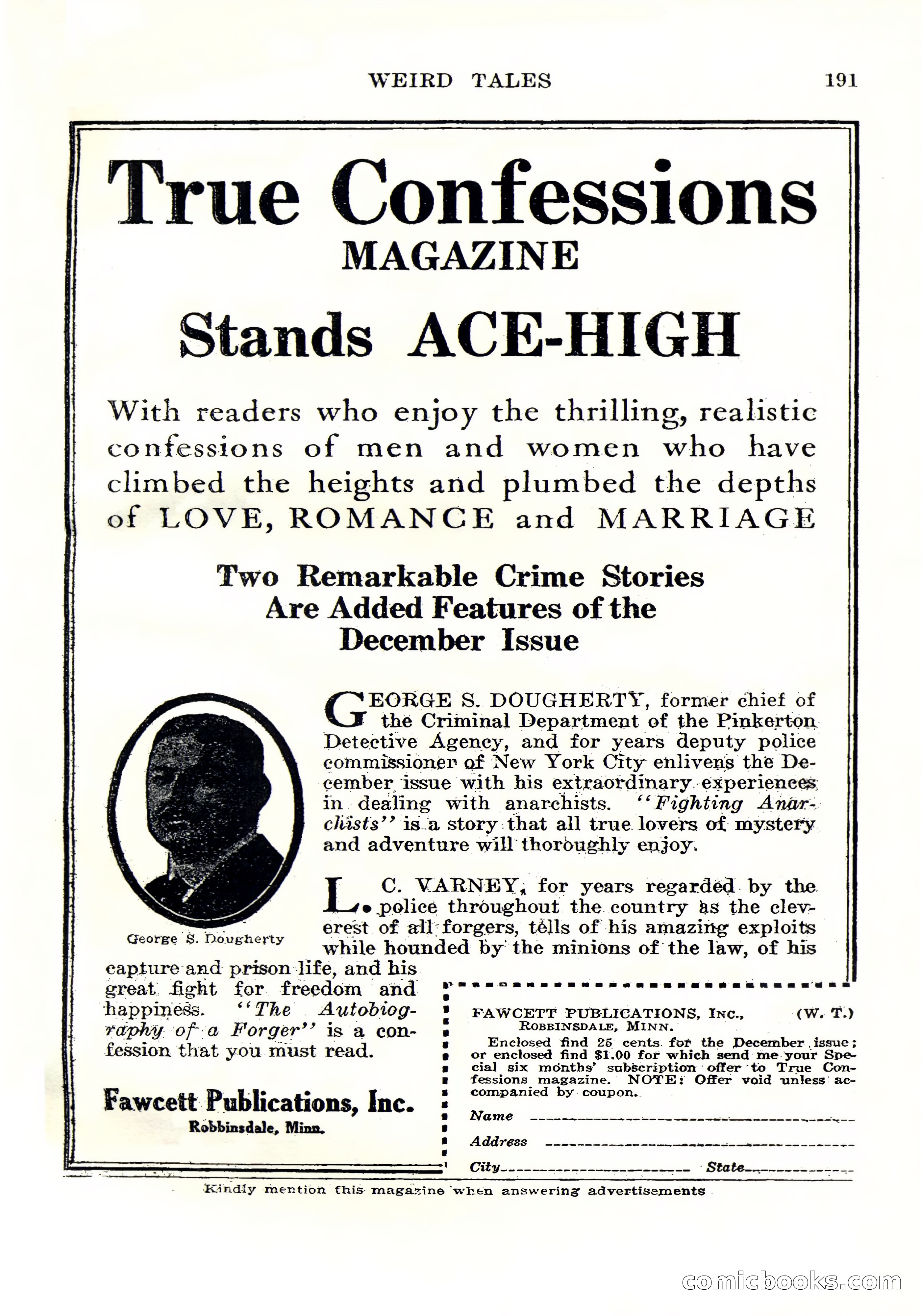Weird Tales, Vol. 4, No. 4 — page 192 of 194
