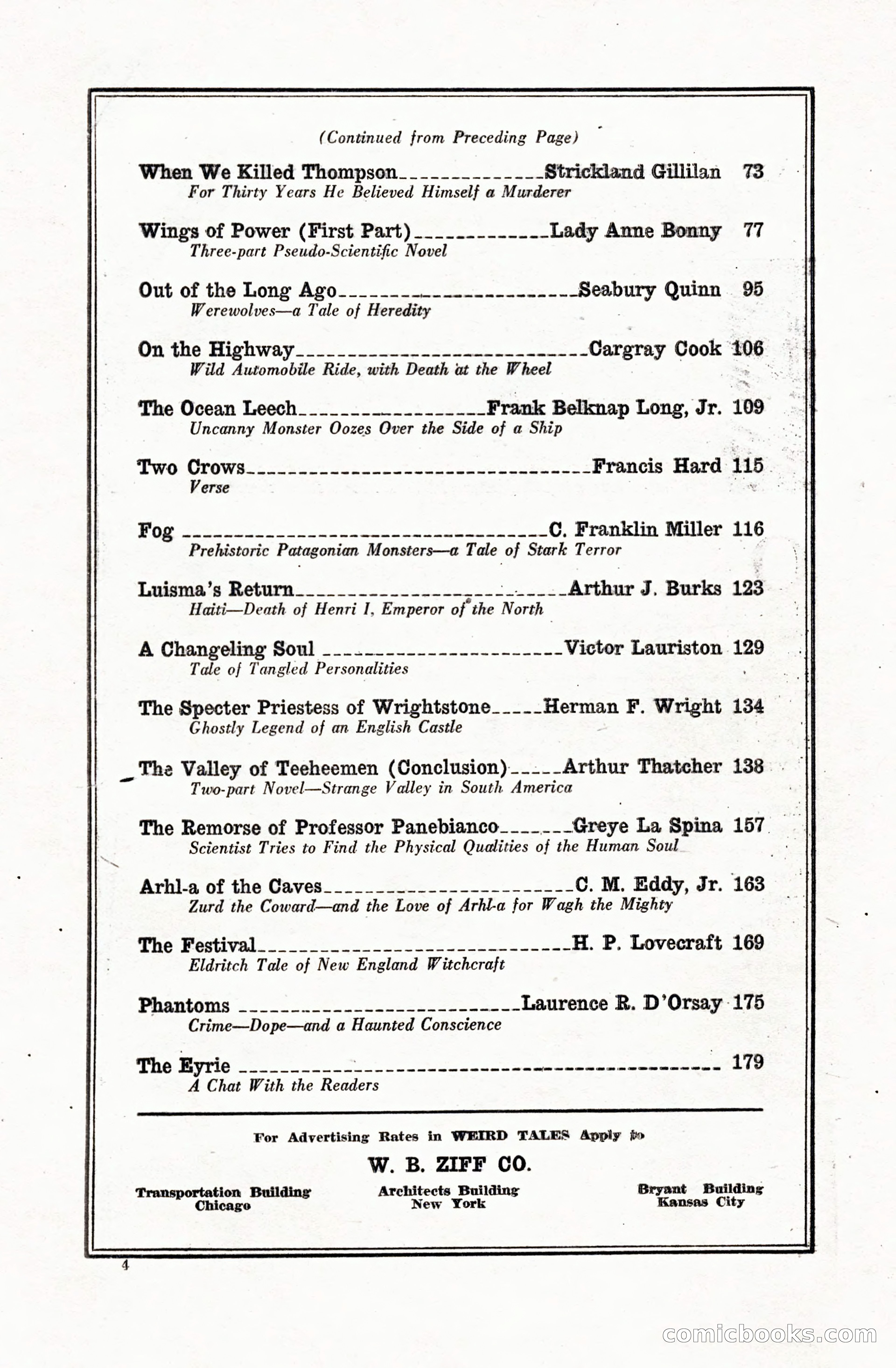Weird Tales, Vol. 5 No. 1 — page 5 of 195