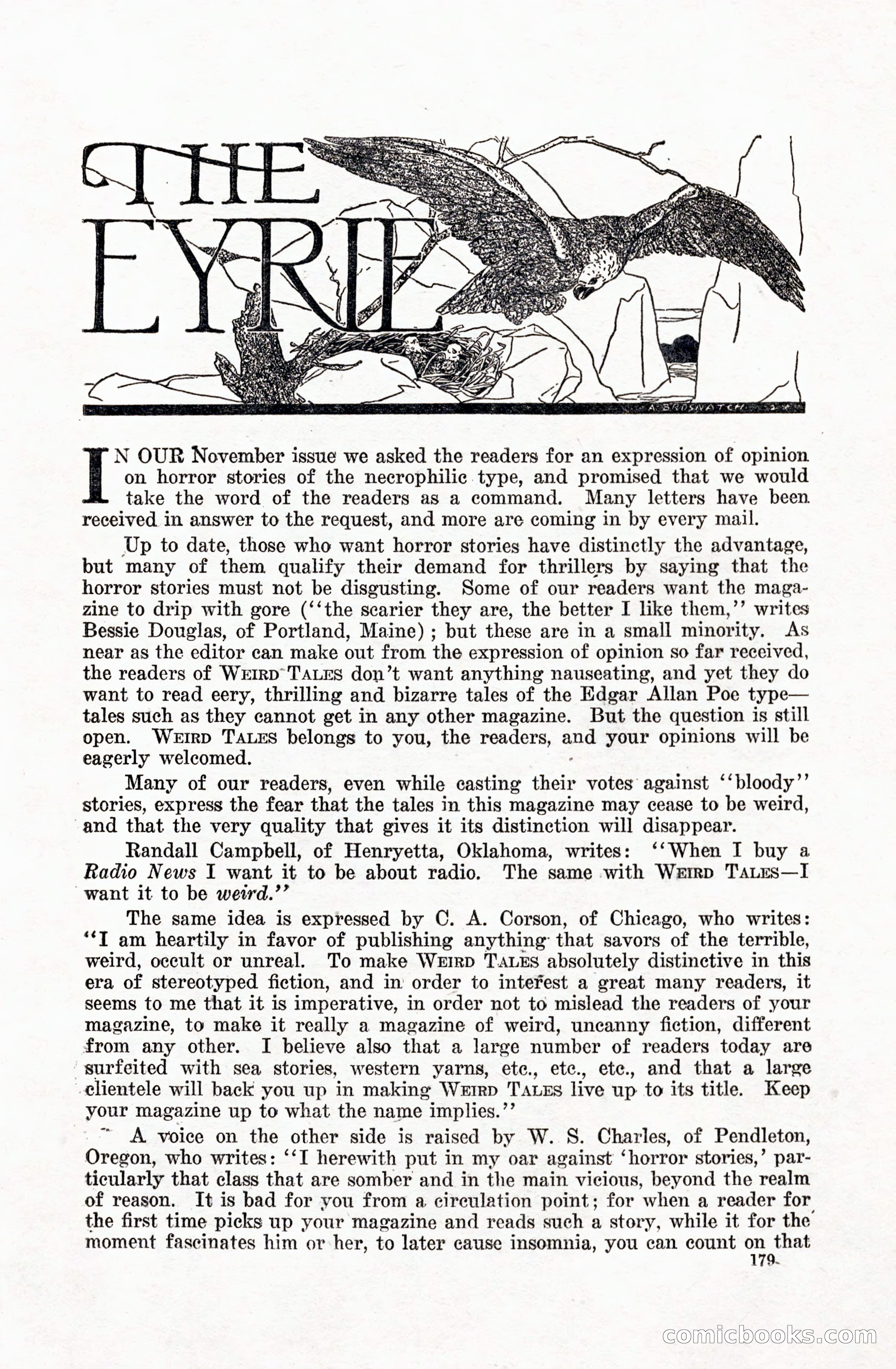 Weird Tales, Vol. 5 No. 1 — page 180 of 195