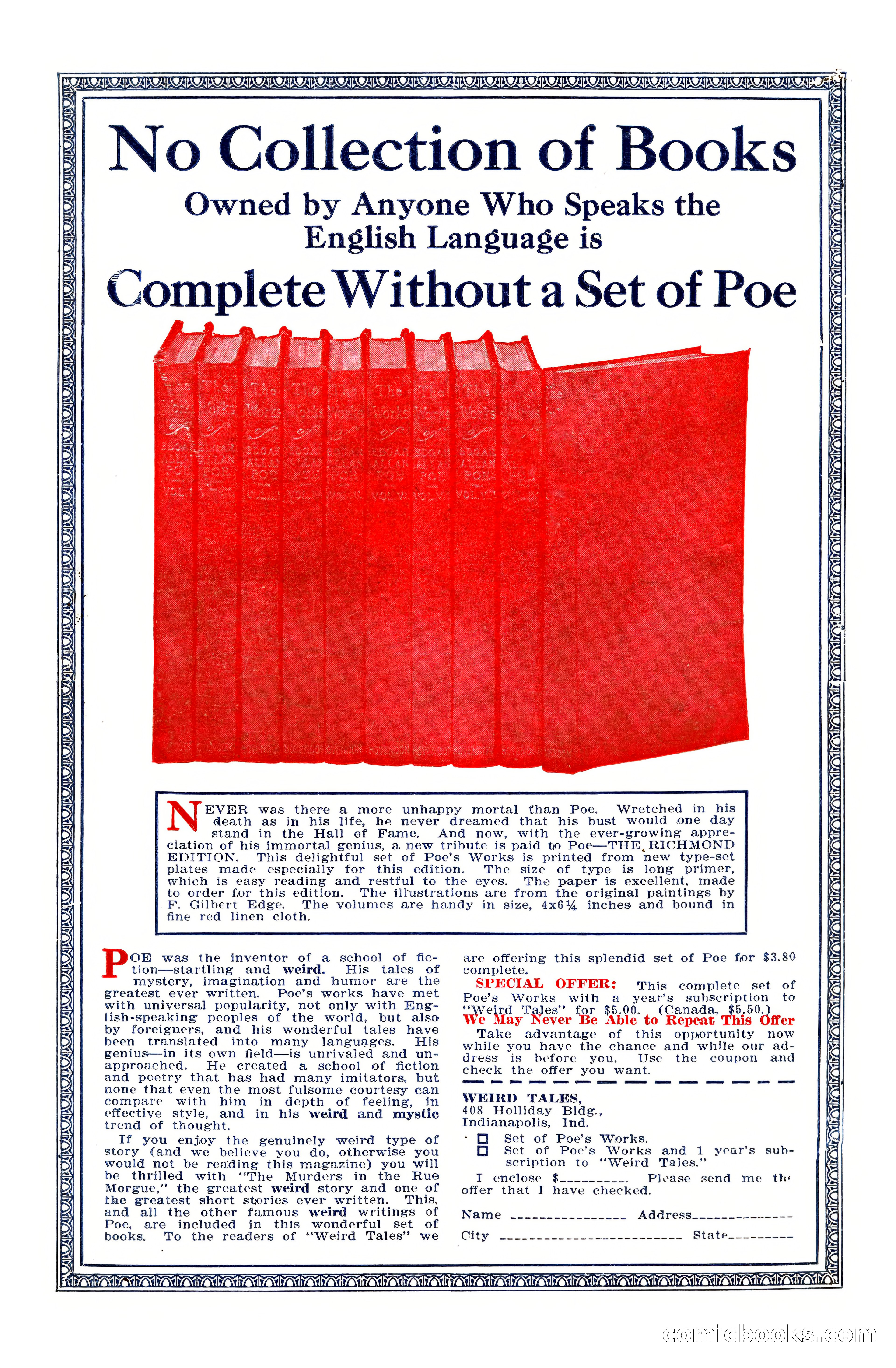 Weird Tales, Vol. 5 No. 1 — page 195 of 195