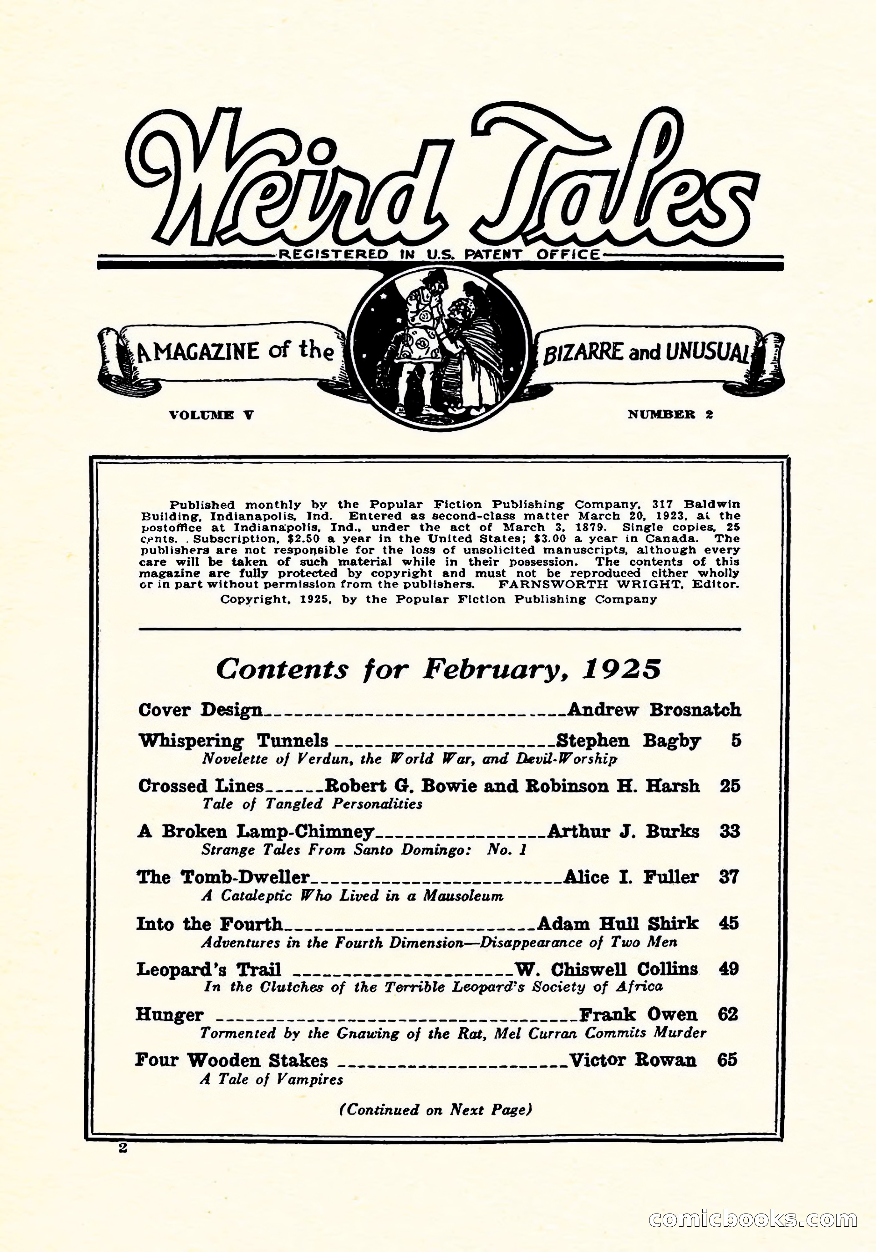 Weird Tales, Vol. 5, No. 2 — page 3 of 194