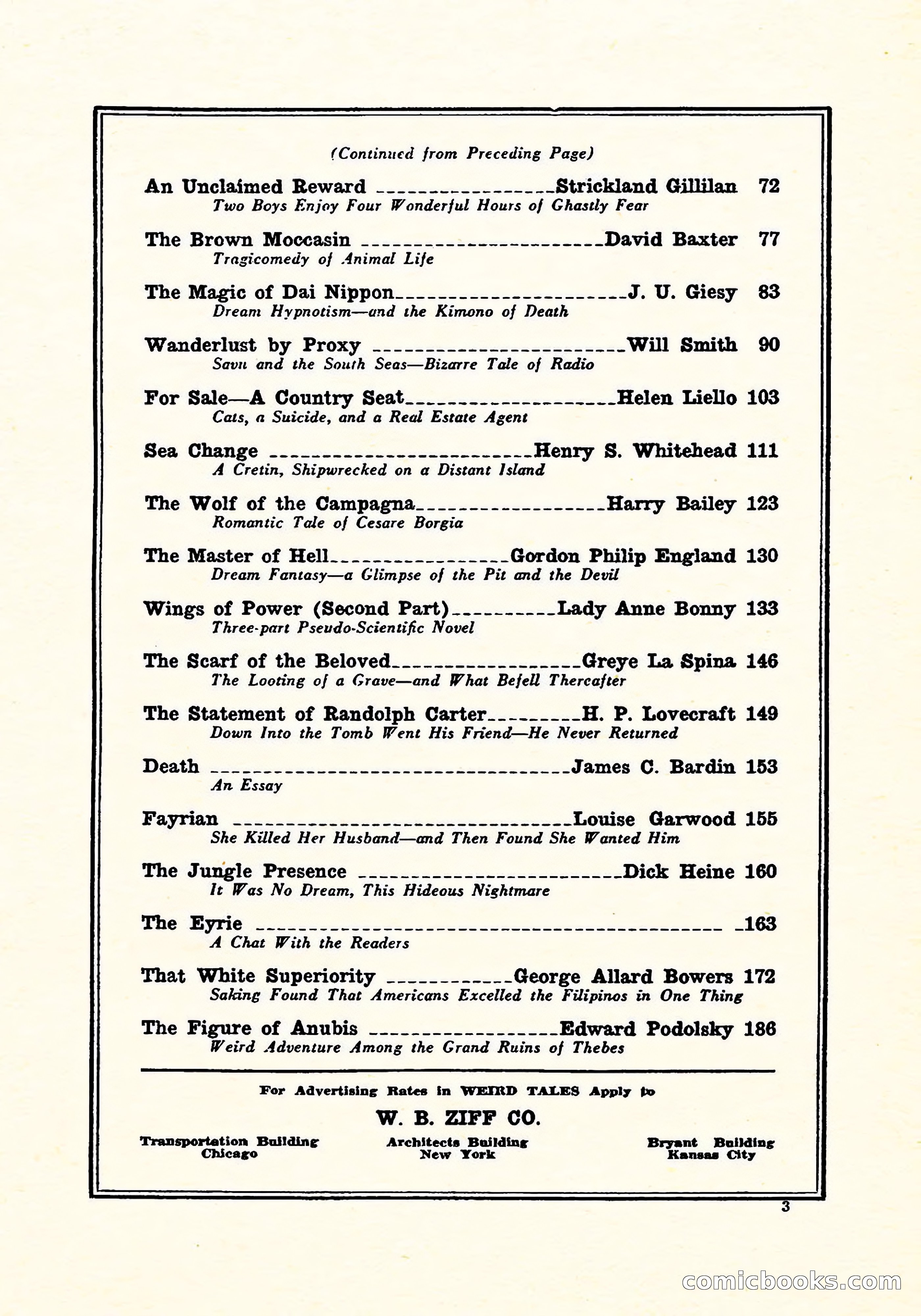 Weird Tales, Vol. 5, No. 2 — page 4 of 194