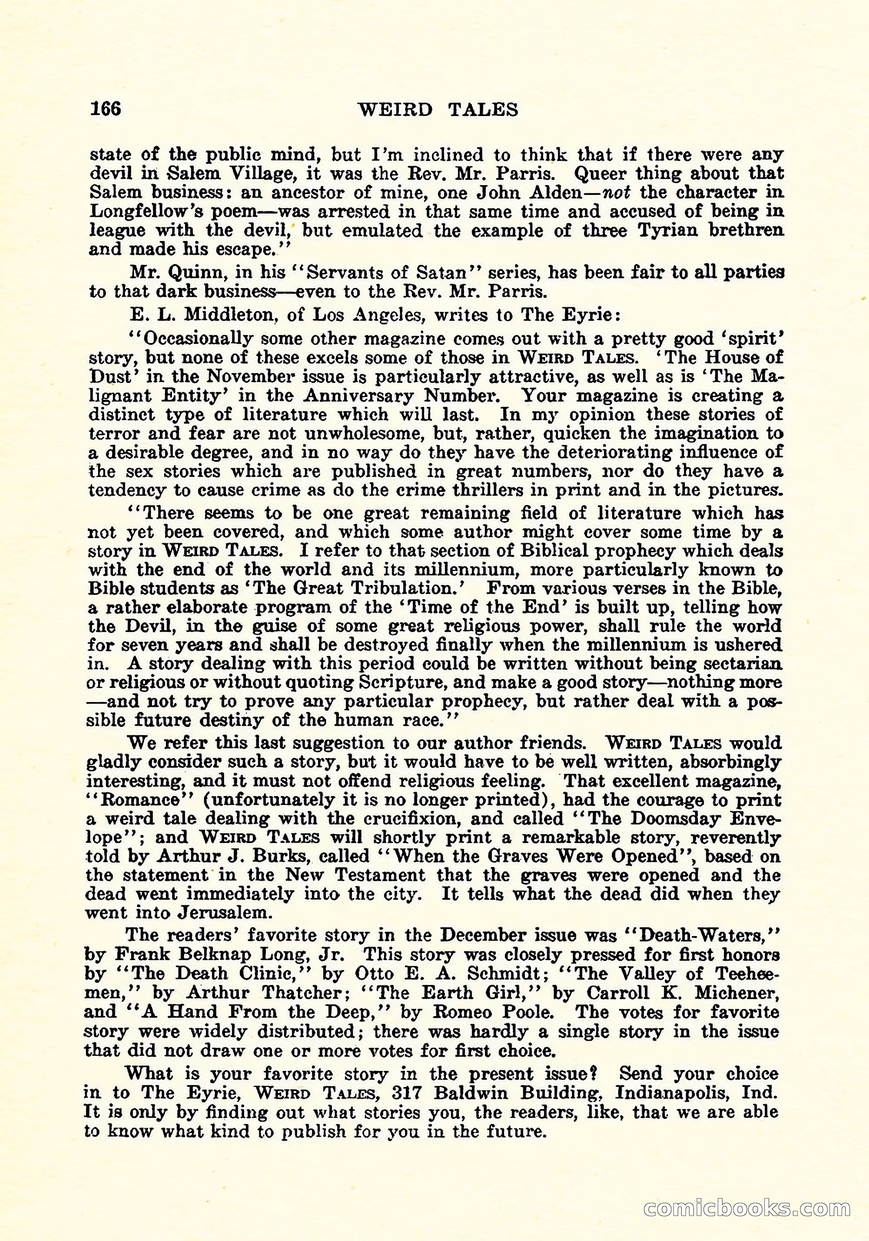 Weird Tales, Vol. 5, No. 2 — page 167 of 194