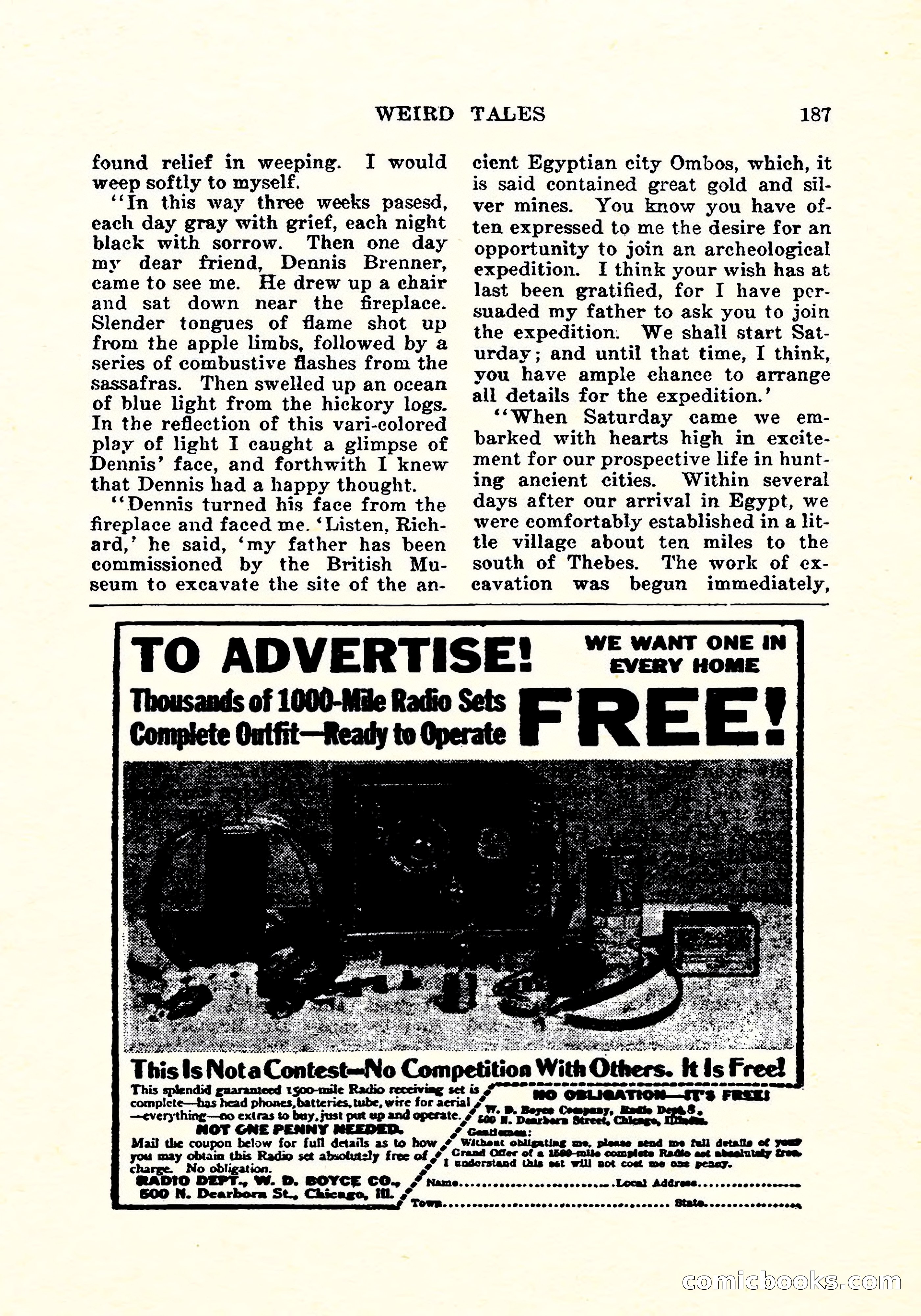 Weird Tales, Vol. 5, No. 2 — page 188 of 194