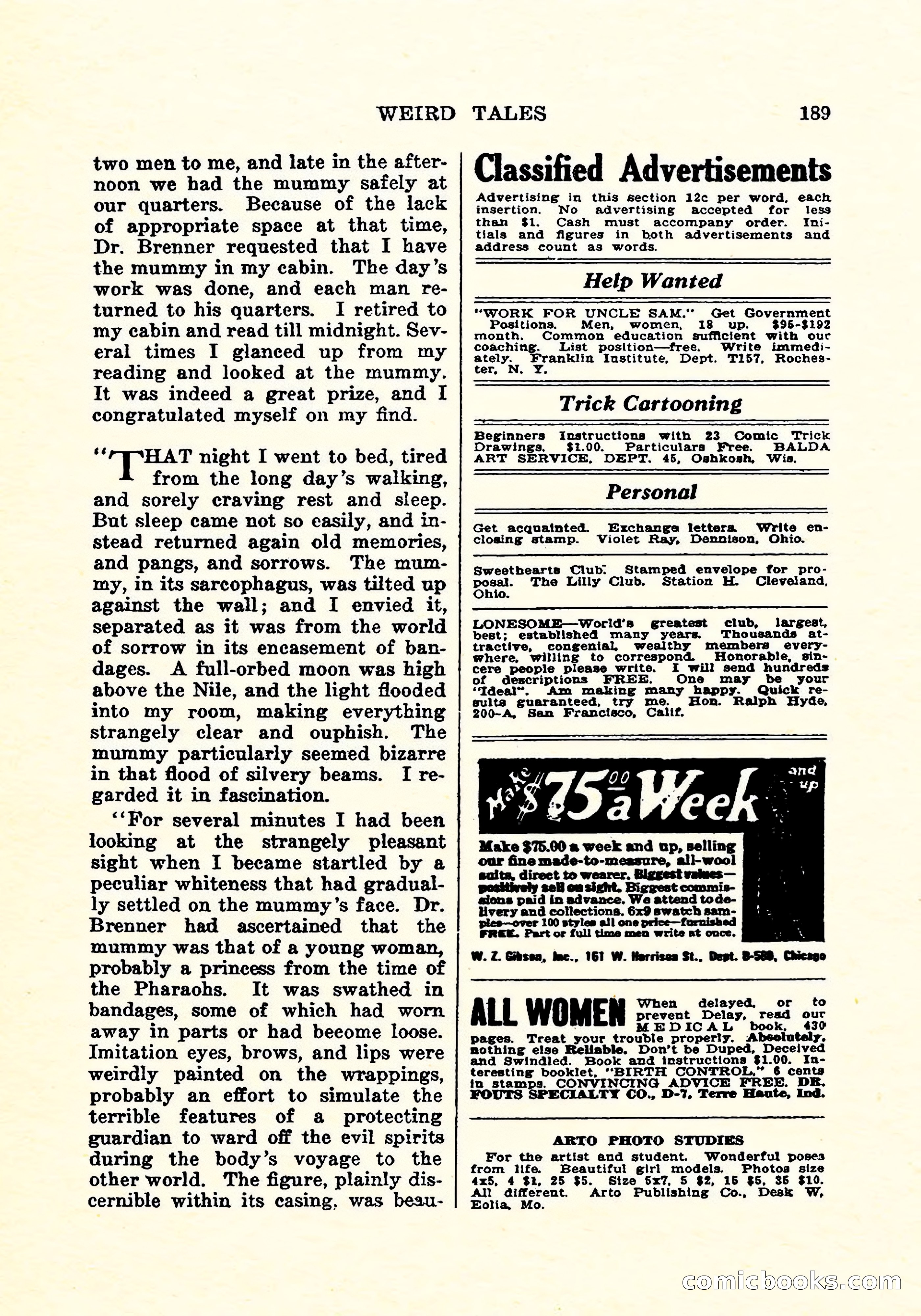 Weird Tales, Vol. 5, No. 2 — page 190 of 194