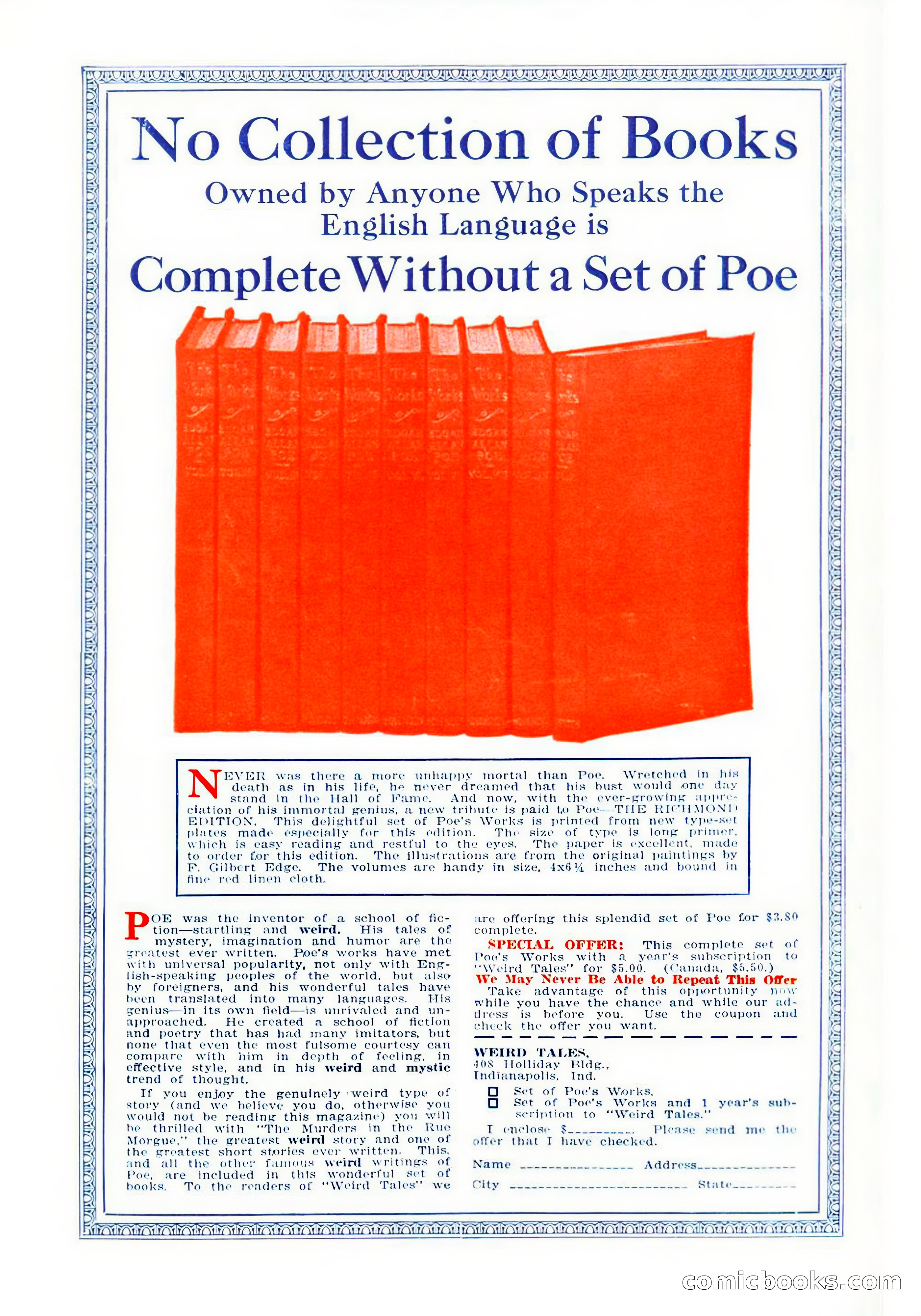 Weird Tales, Vol. 5, No. 2 — page 194 of 194