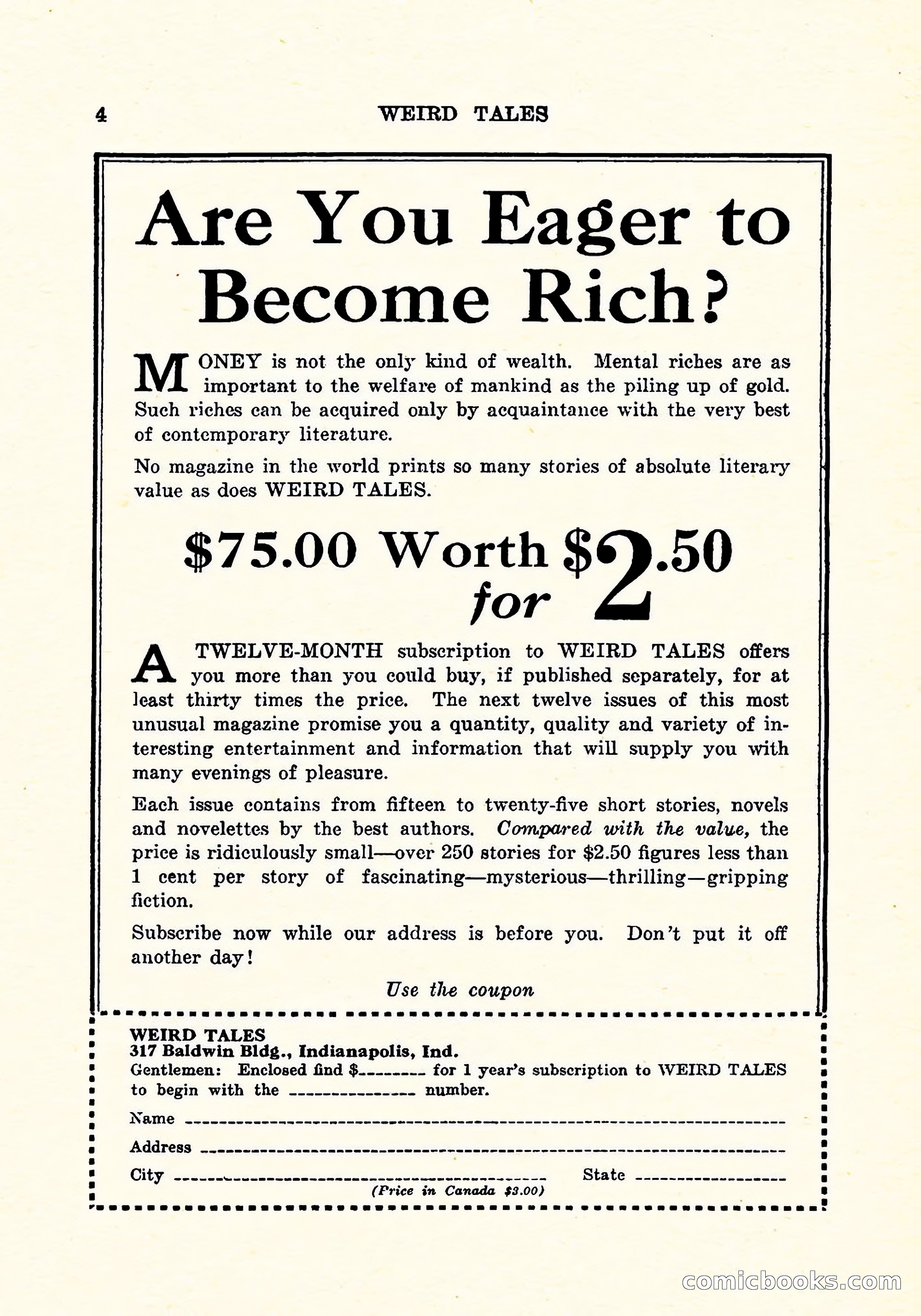Weird Tales, Vol. 5, No. 3 — page 5 of 194