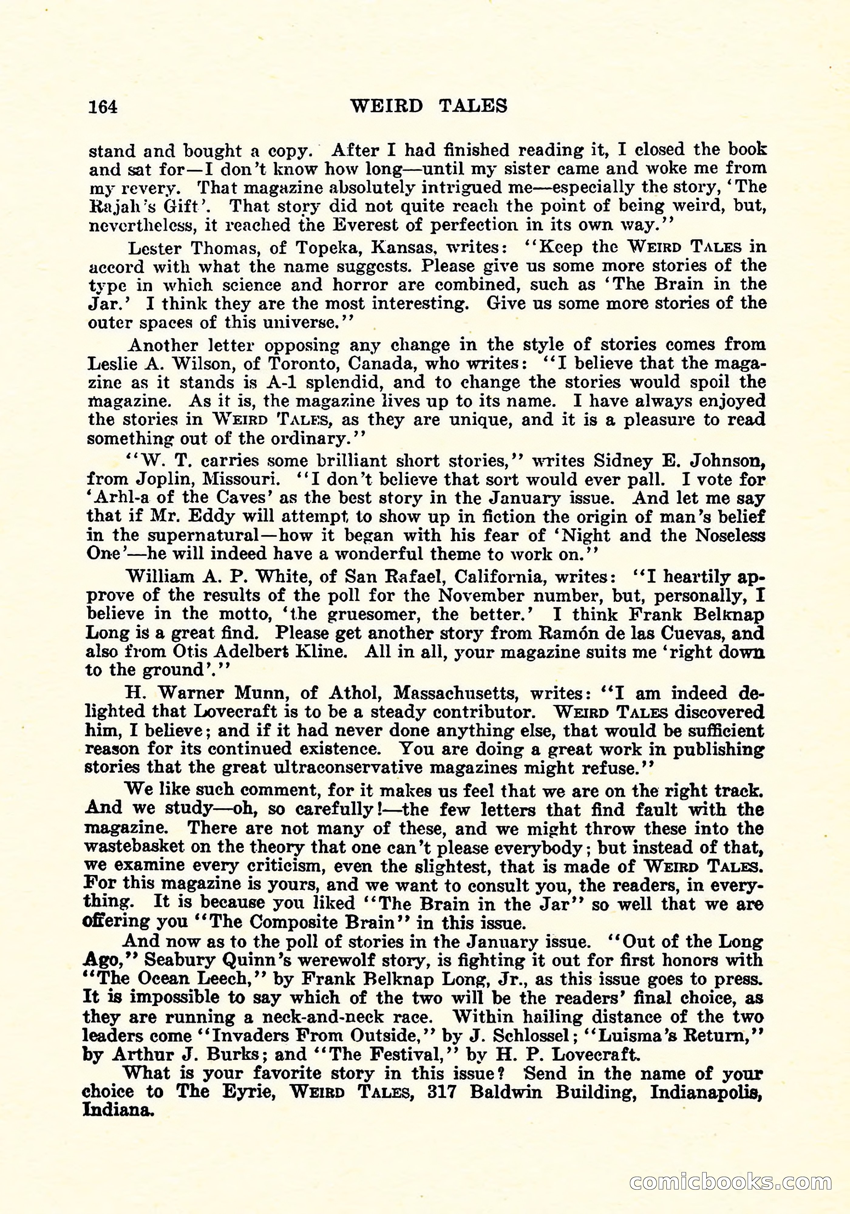 Weird Tales, Vol. 5, No. 3 — page 165 of 194