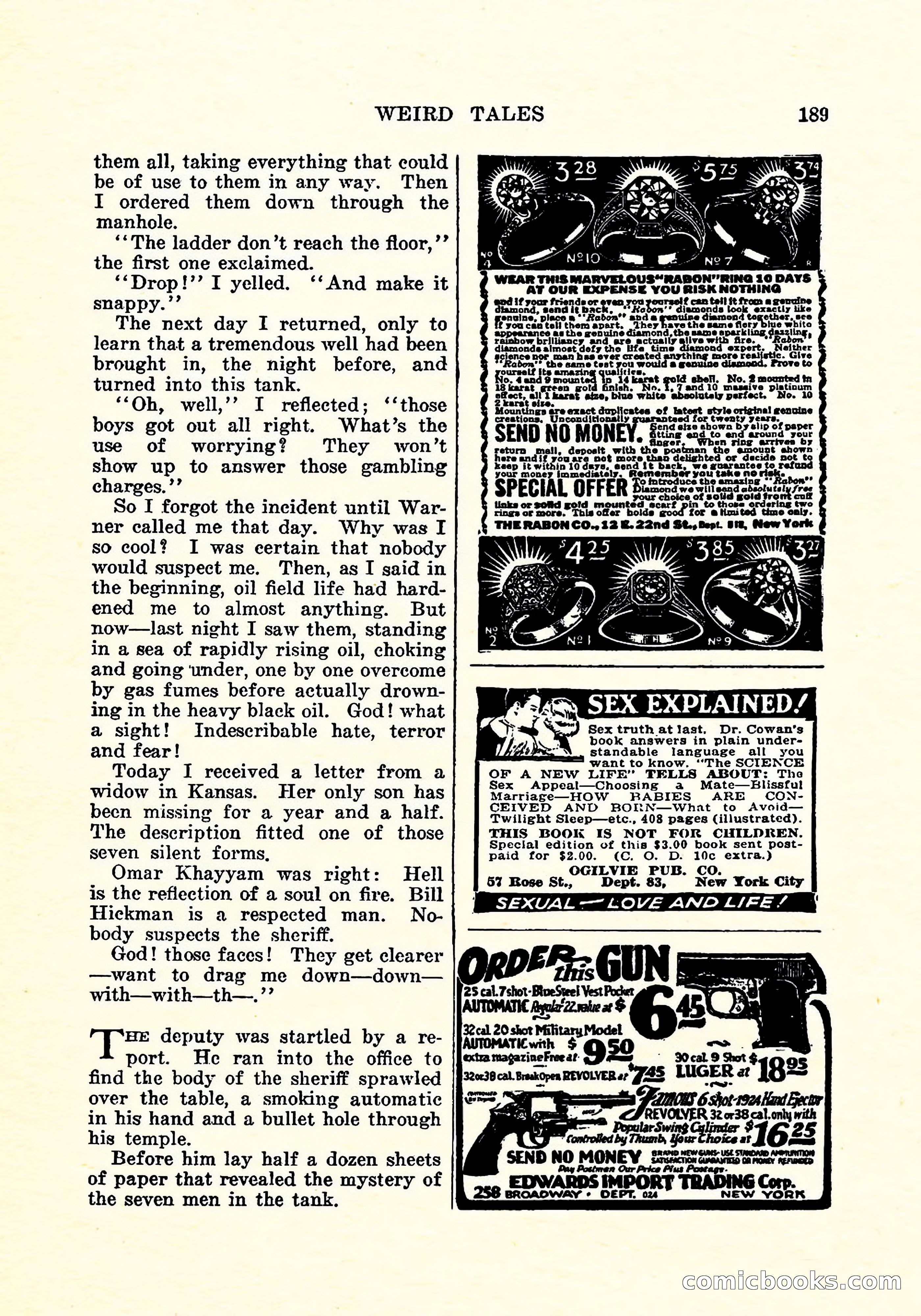 Weird Tales, Vol. 5, No. 3 — page 190 of 194