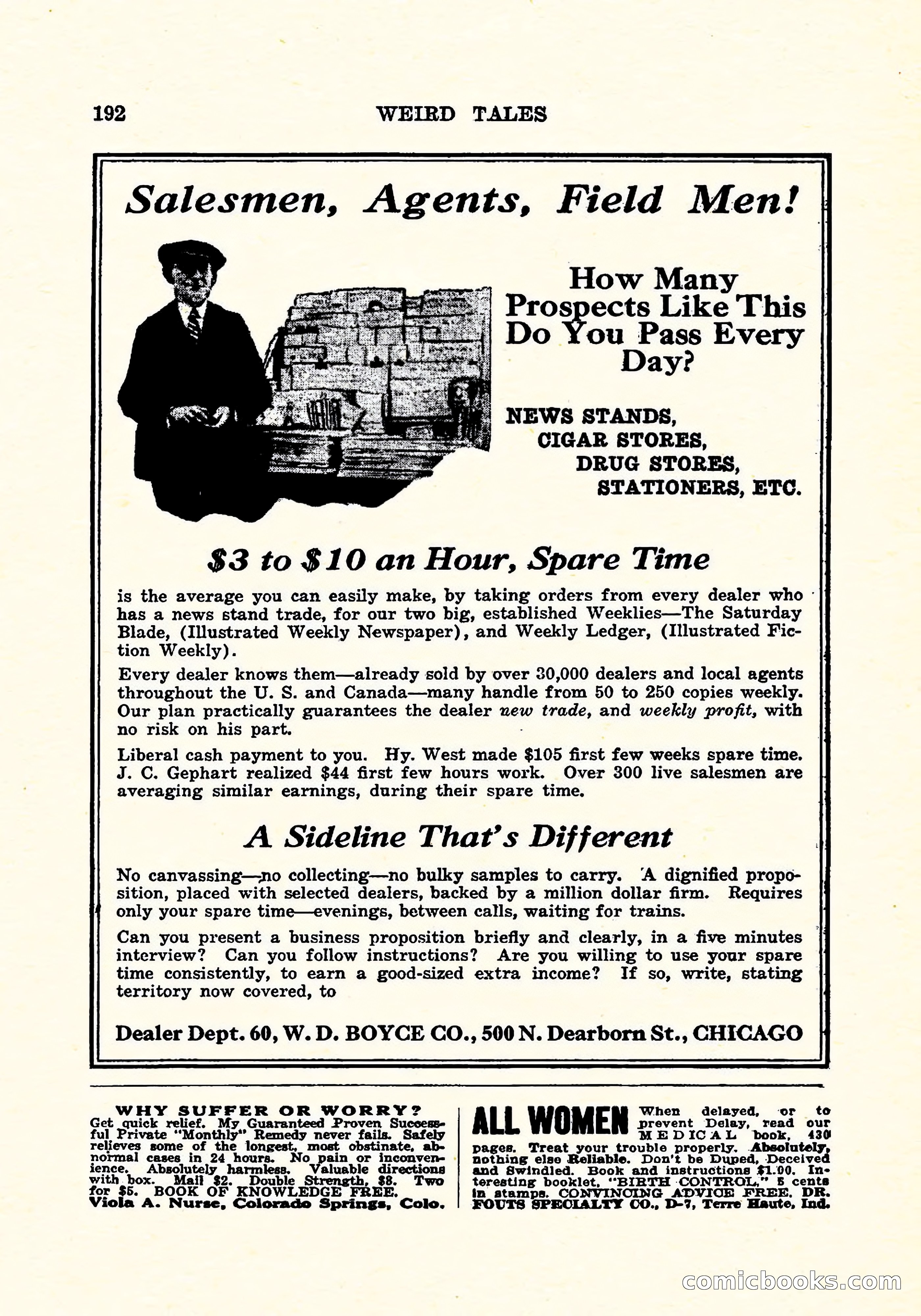 Weird Tales, Vol. 5, No. 3 — page 193 of 194