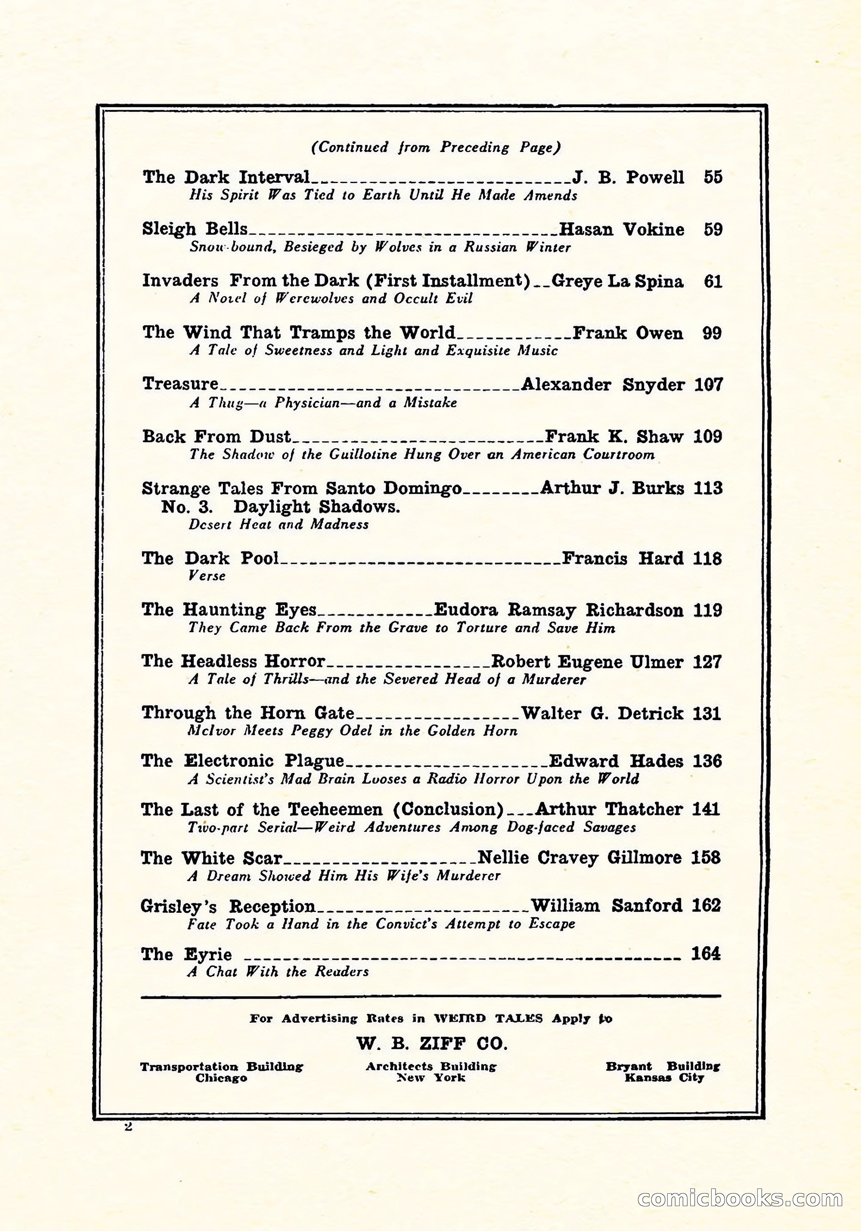 Weird Tales, Vol. 5, No. 4 — page 3 of 194