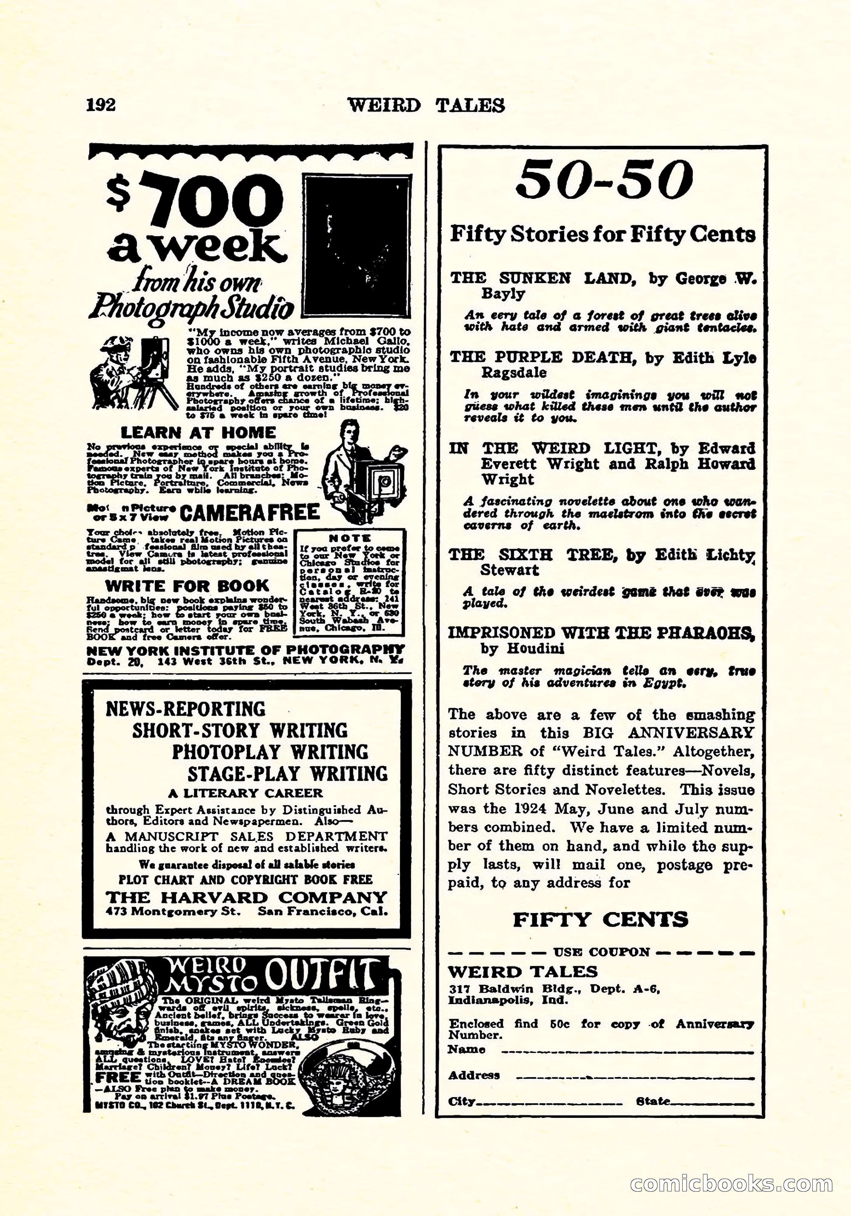 Weird Tales, Vol. 5, No. 4 — page 193 of 194