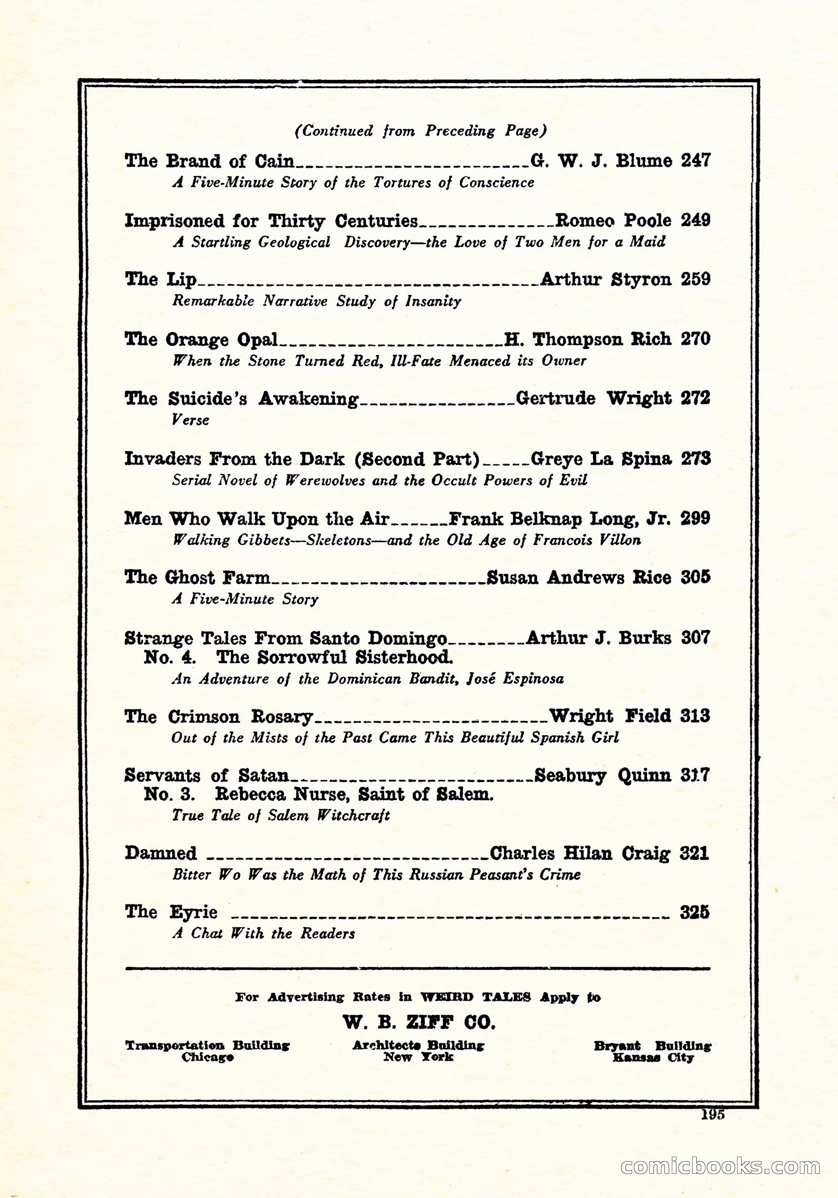 Weird Tales, Vol. 5, No. 5 — page 4 of 146