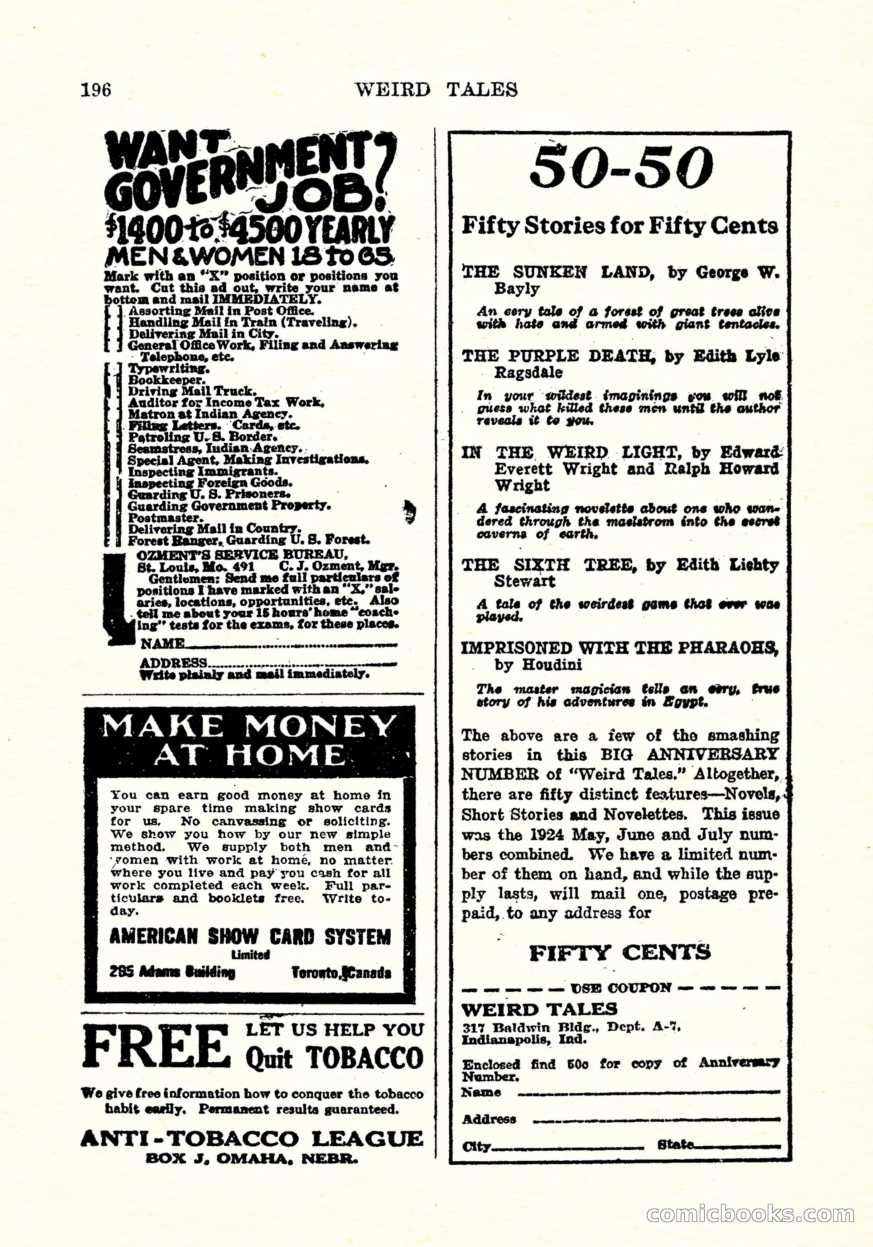 Weird Tales, Vol. 5, No. 5 — page 5 of 146
