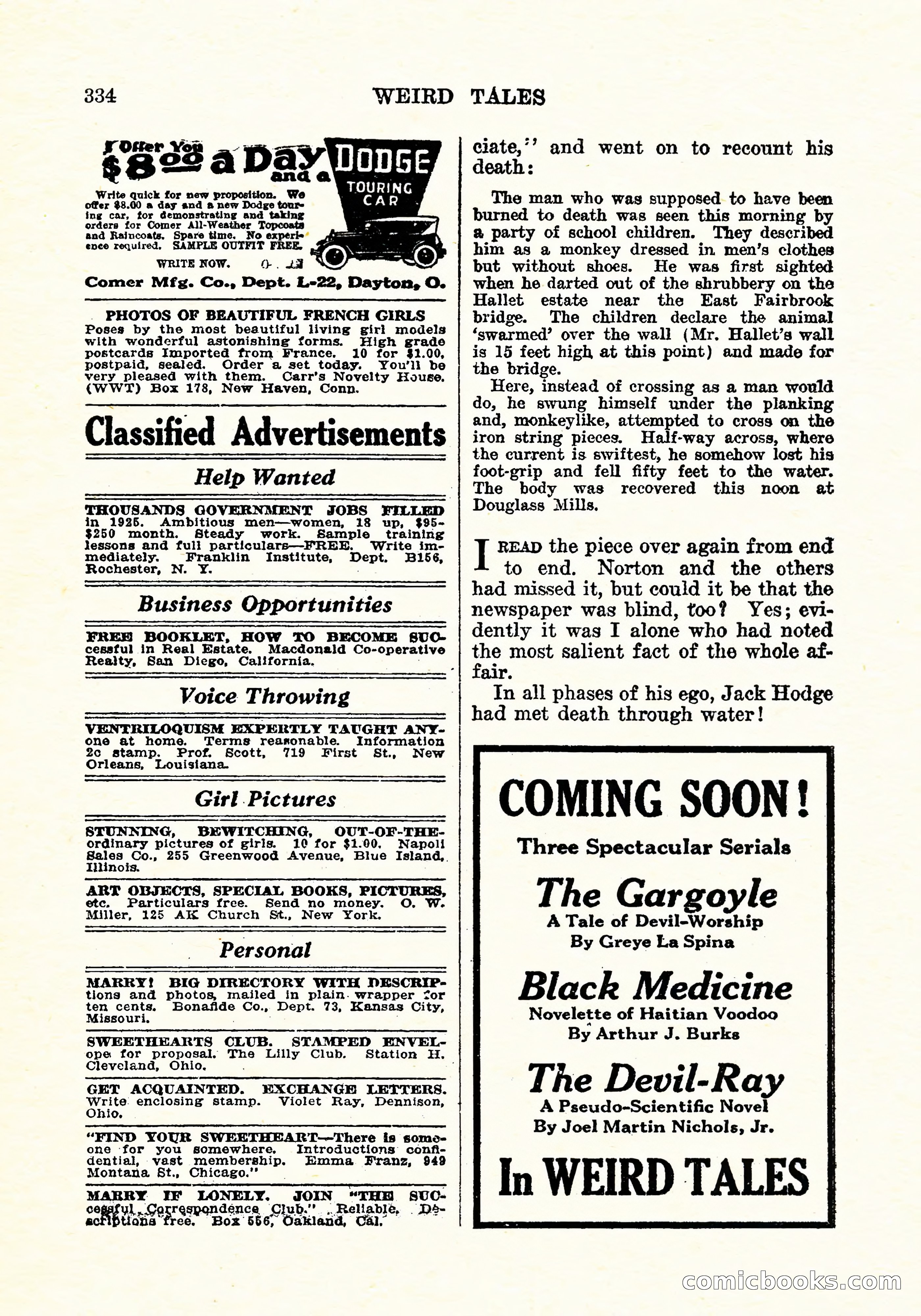 Weird Tales, Vol. 5, No. 5 — page 143 of 146