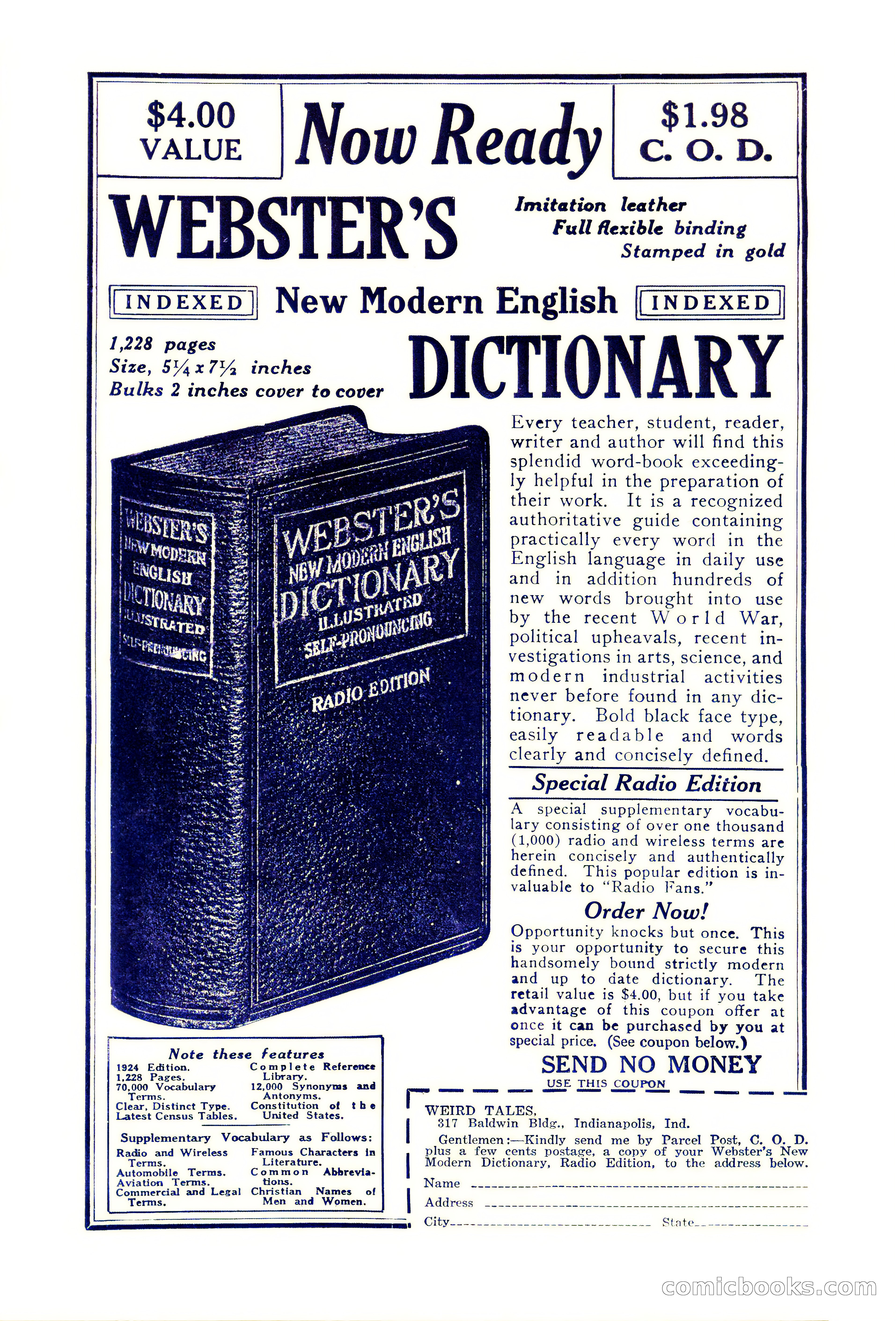 Weird Tales, Vol. 5, No. 5 — page 146 of 146