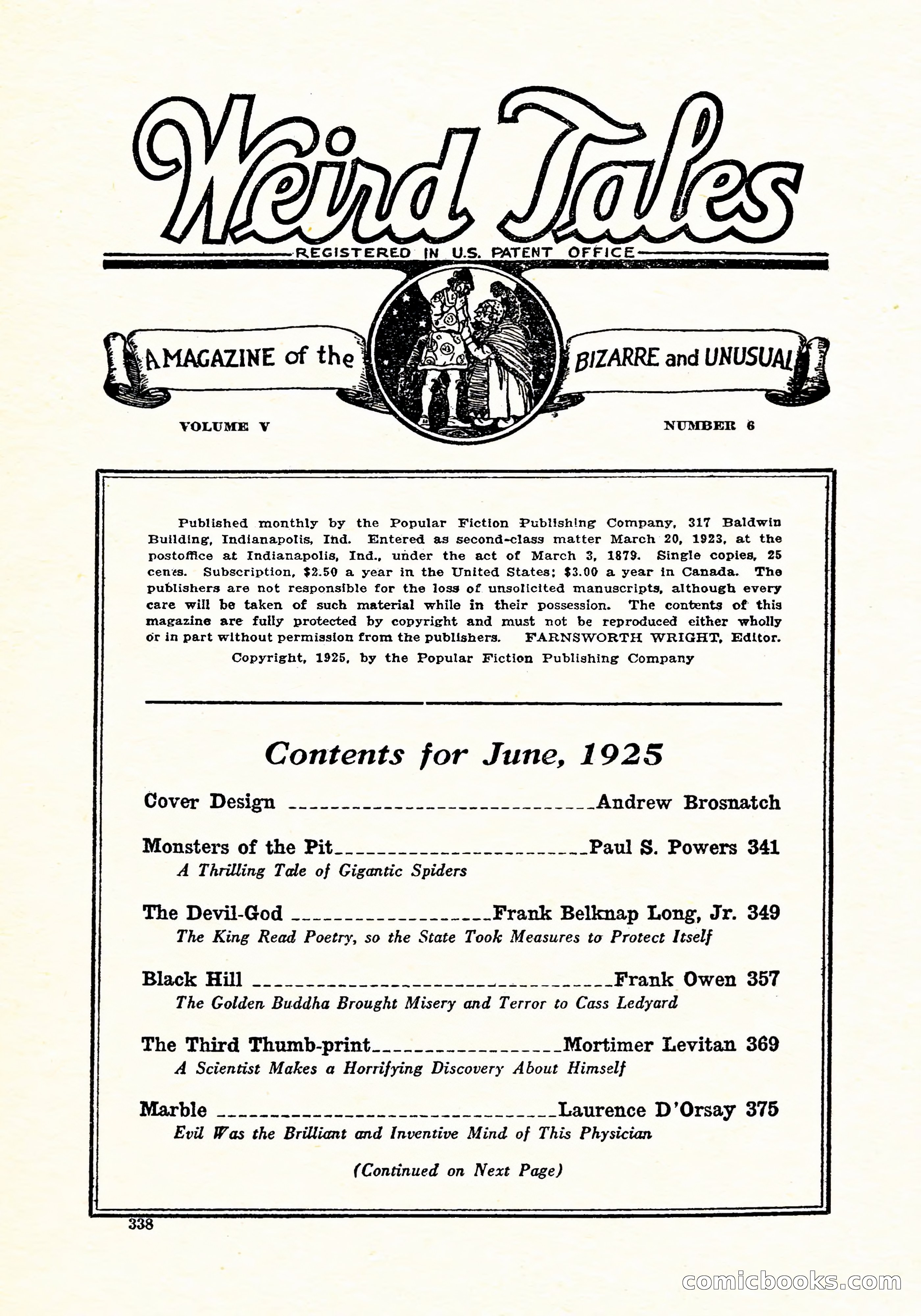 Weird Tales, Vol. 5, No. 6 — page 3 of 146